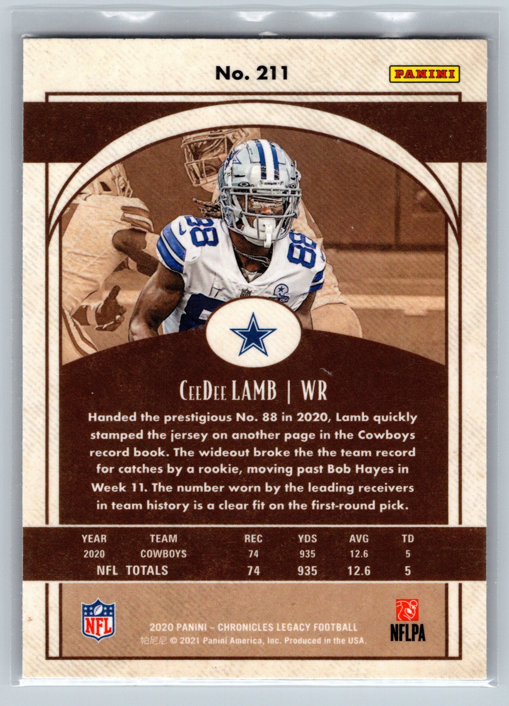 2020 Panini Chronicles Ceedee Lamb Legacy Rookie Card #211