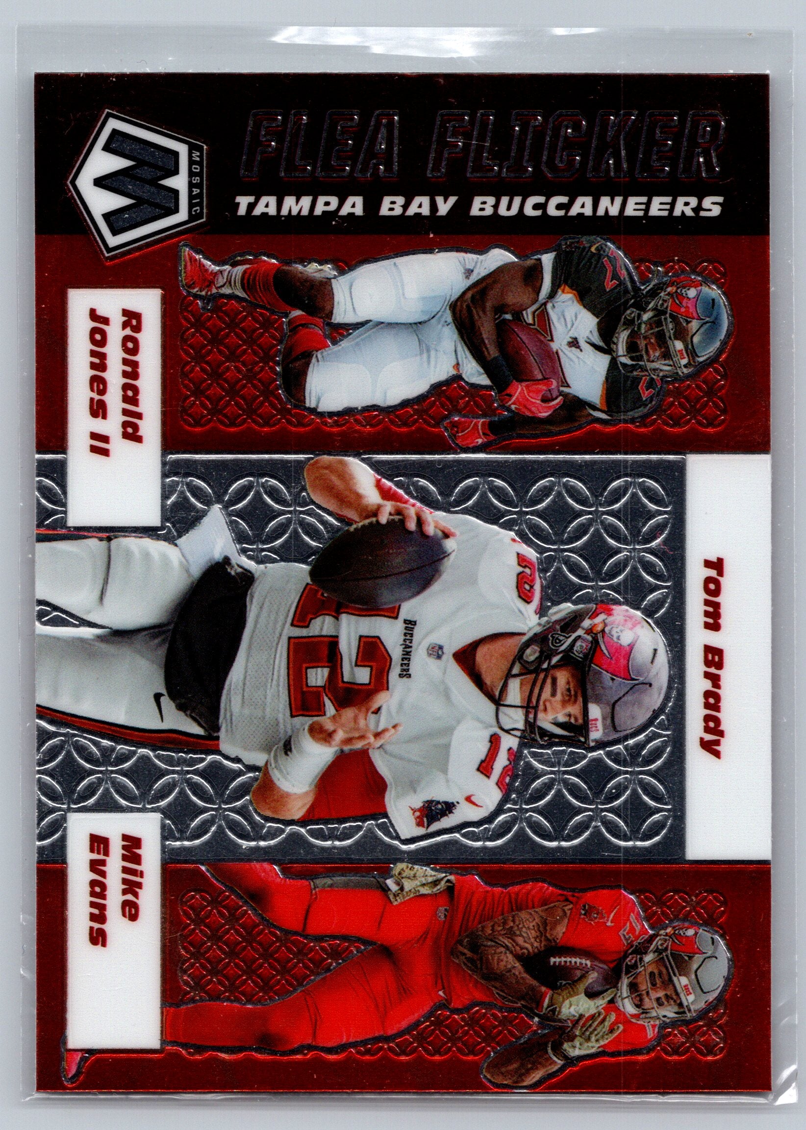 2020 panini Mosaic Tom Brady Mike Evans Ronald Jones II Flea Flicker #FF-13