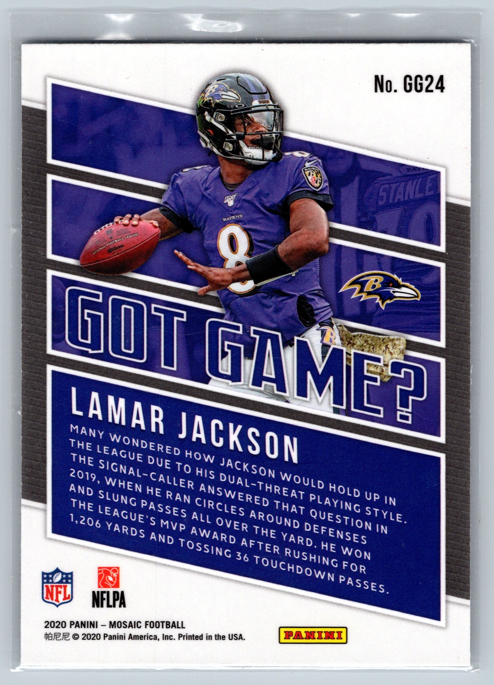 2020 Panini Mosaic Lamar Jackson Got Game #GG24
