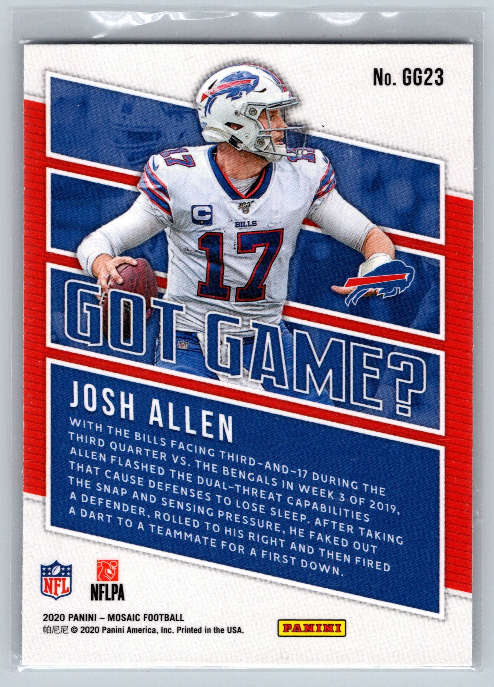 2020 Panini Mosaic Josh Allen Got Game #GG23
