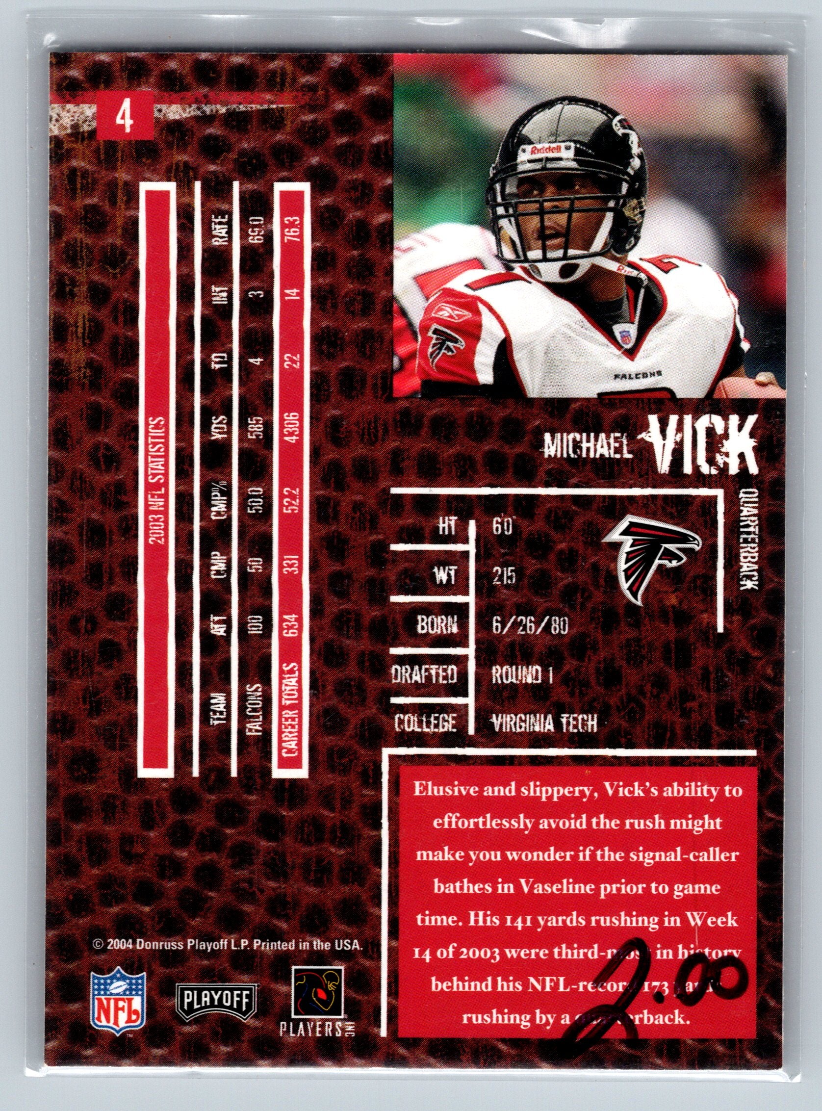 2004 Donruss Playoff Michael Vick Hogg Heaver #4