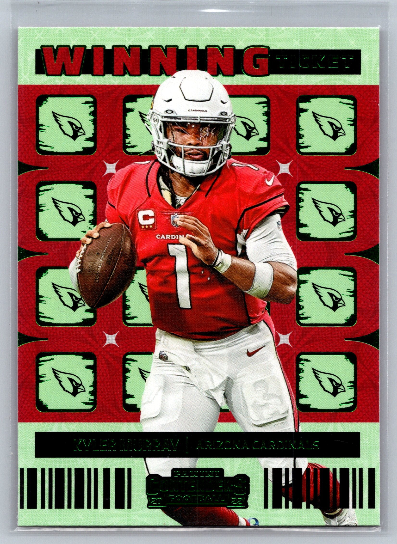 2022 Panini Contenders Kyler Murray Green Foil Winning Ticket #WT-KMU