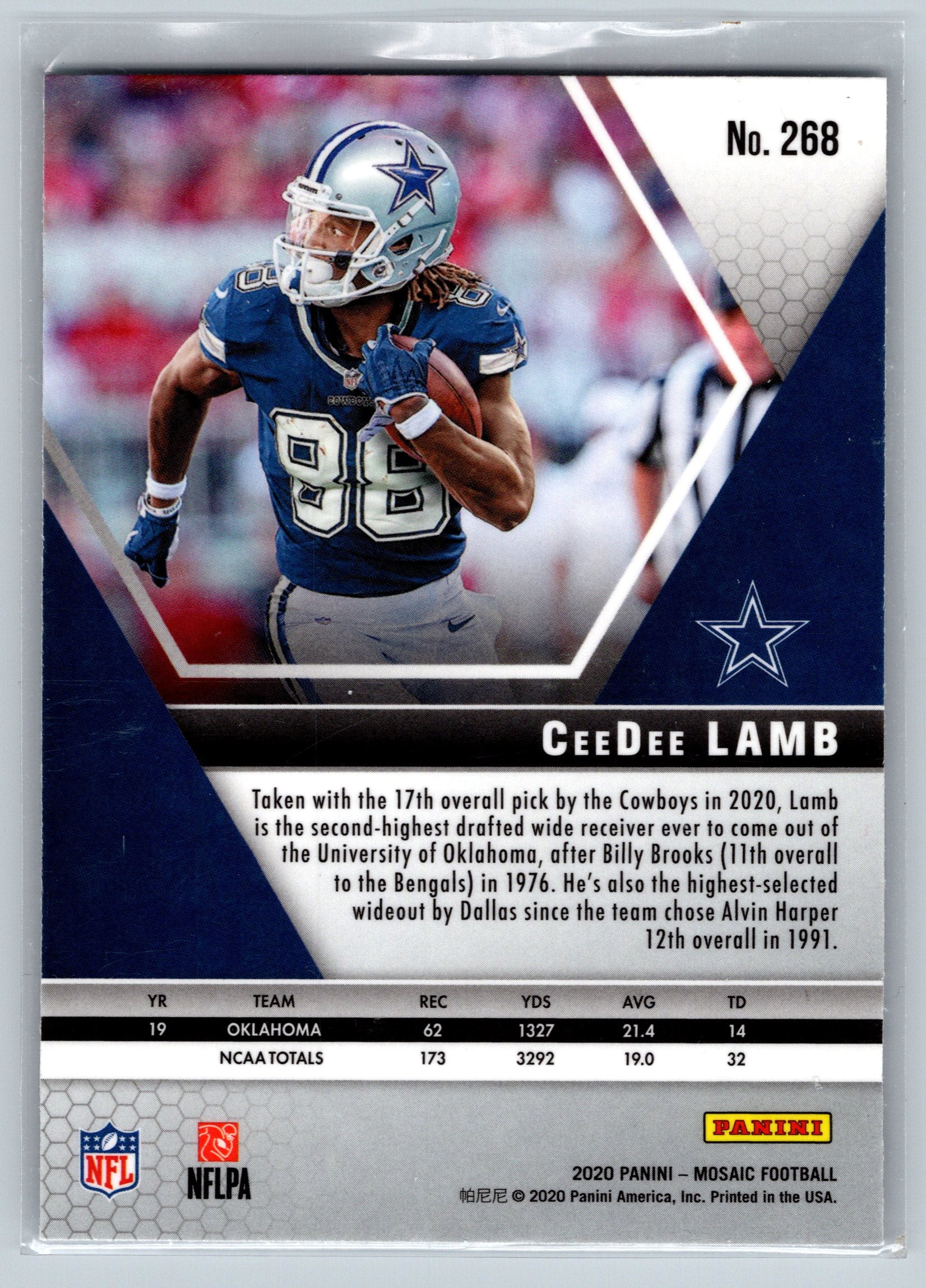 2020 Panini Mosaic Ceedee Lamb NFL Debut Rookie Card #268
