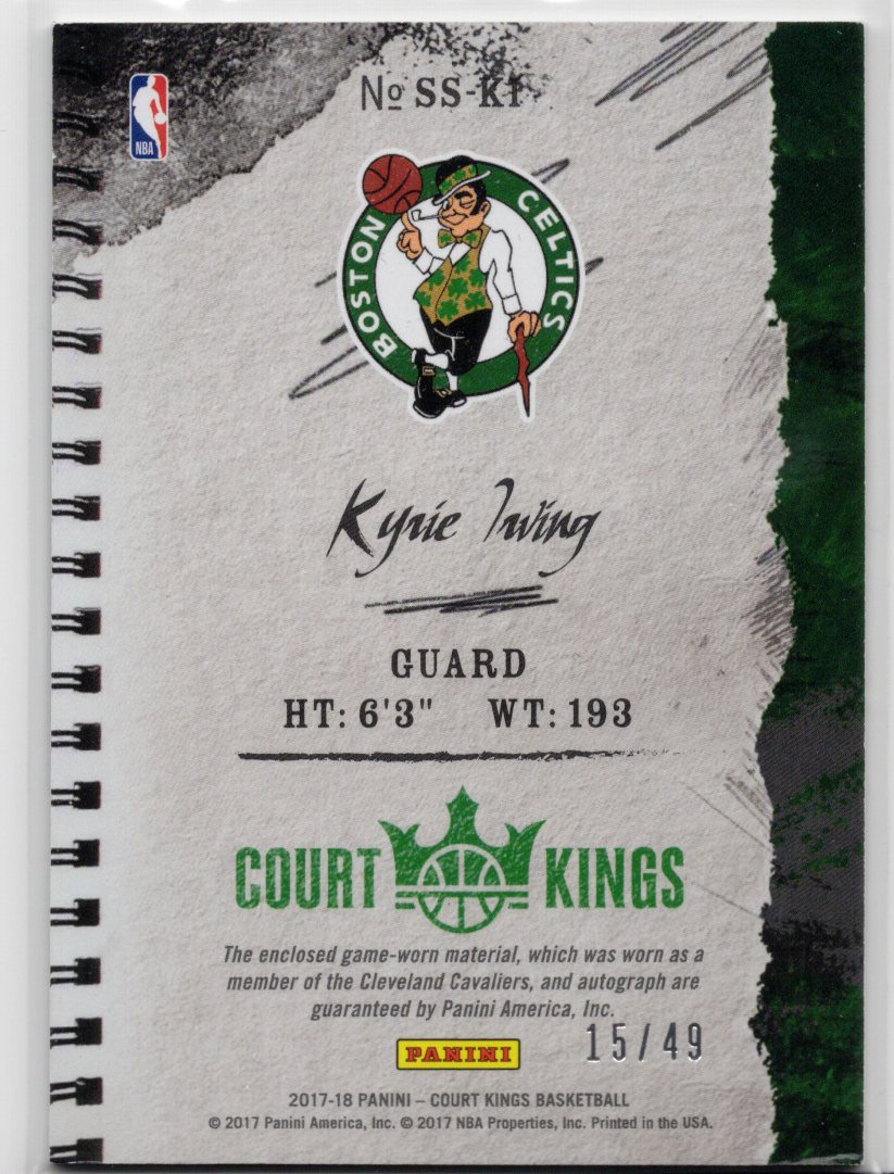 2017 Panin Court Kings Kyrie Irving Game-Worn Patch Autograph #SS-KI