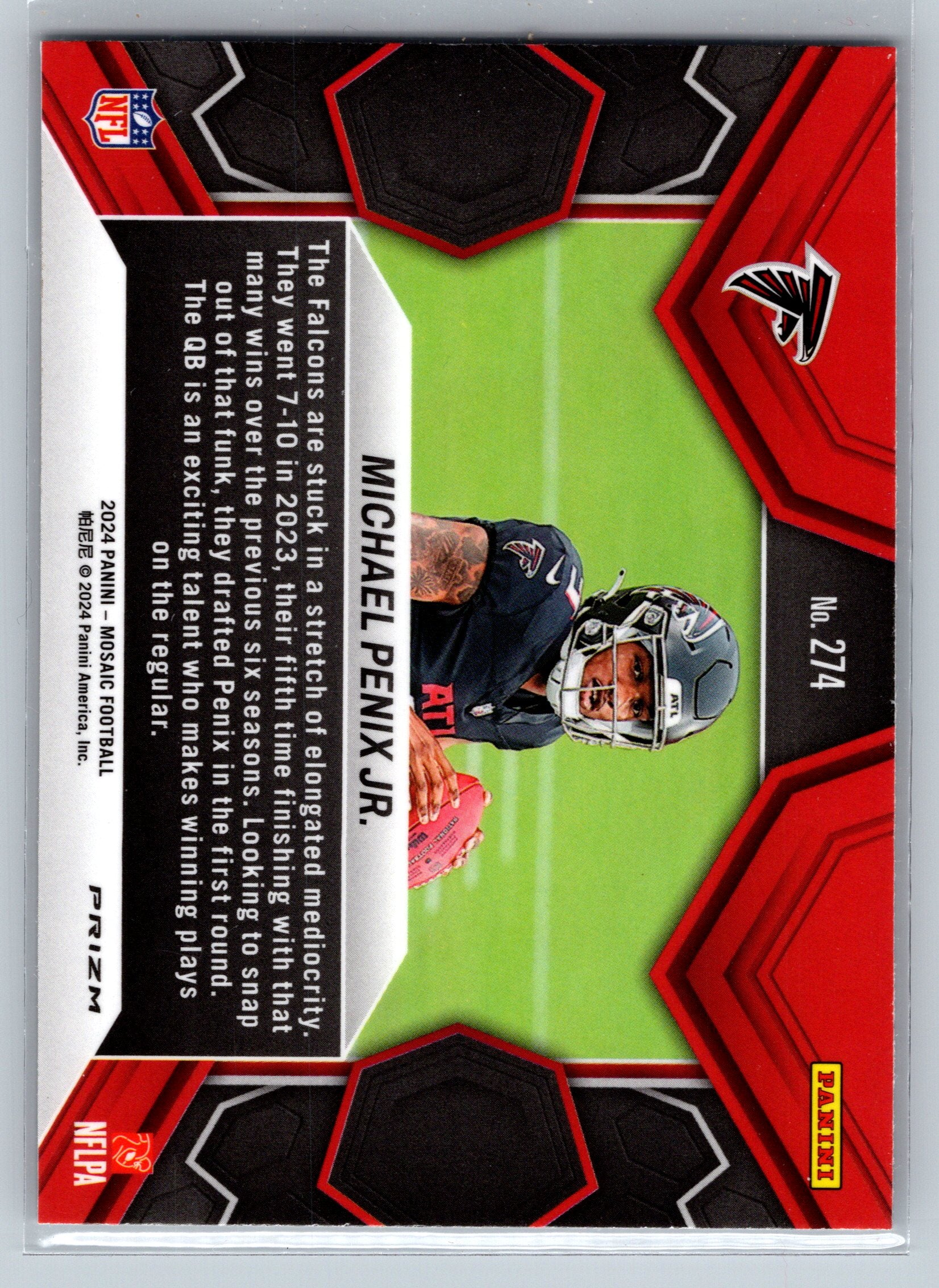 2024 Panini Mosaic Michael Penix Jr. Silver NFL Debut Rookie Card #274