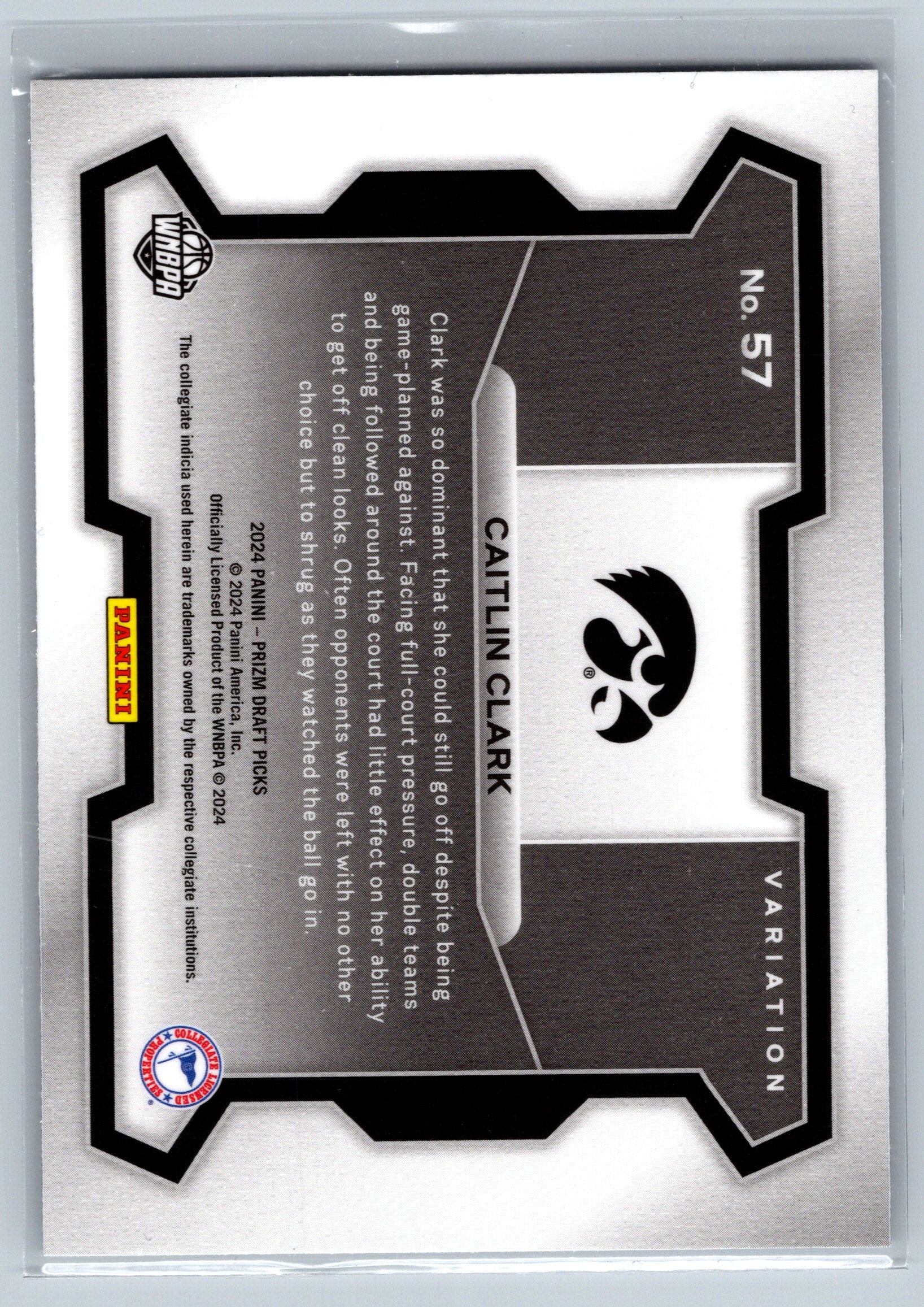 2024 Panini Prizm Draft Picks Caitlin Clark Variation Rookie Card #57