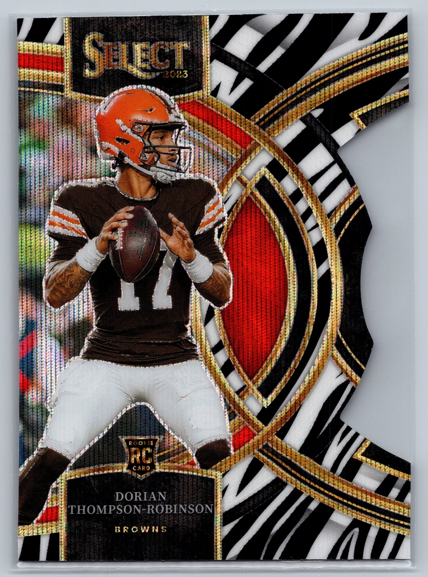 2023 Panini Select Dorian Thompson-Robinson Premier Level Die-Cut Zebra Rookie Card #134