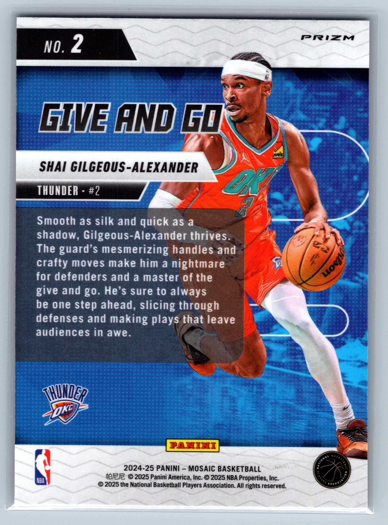 2024 Panini Mosaic Shai Gilgeous-Alexander Green Give and Go #2