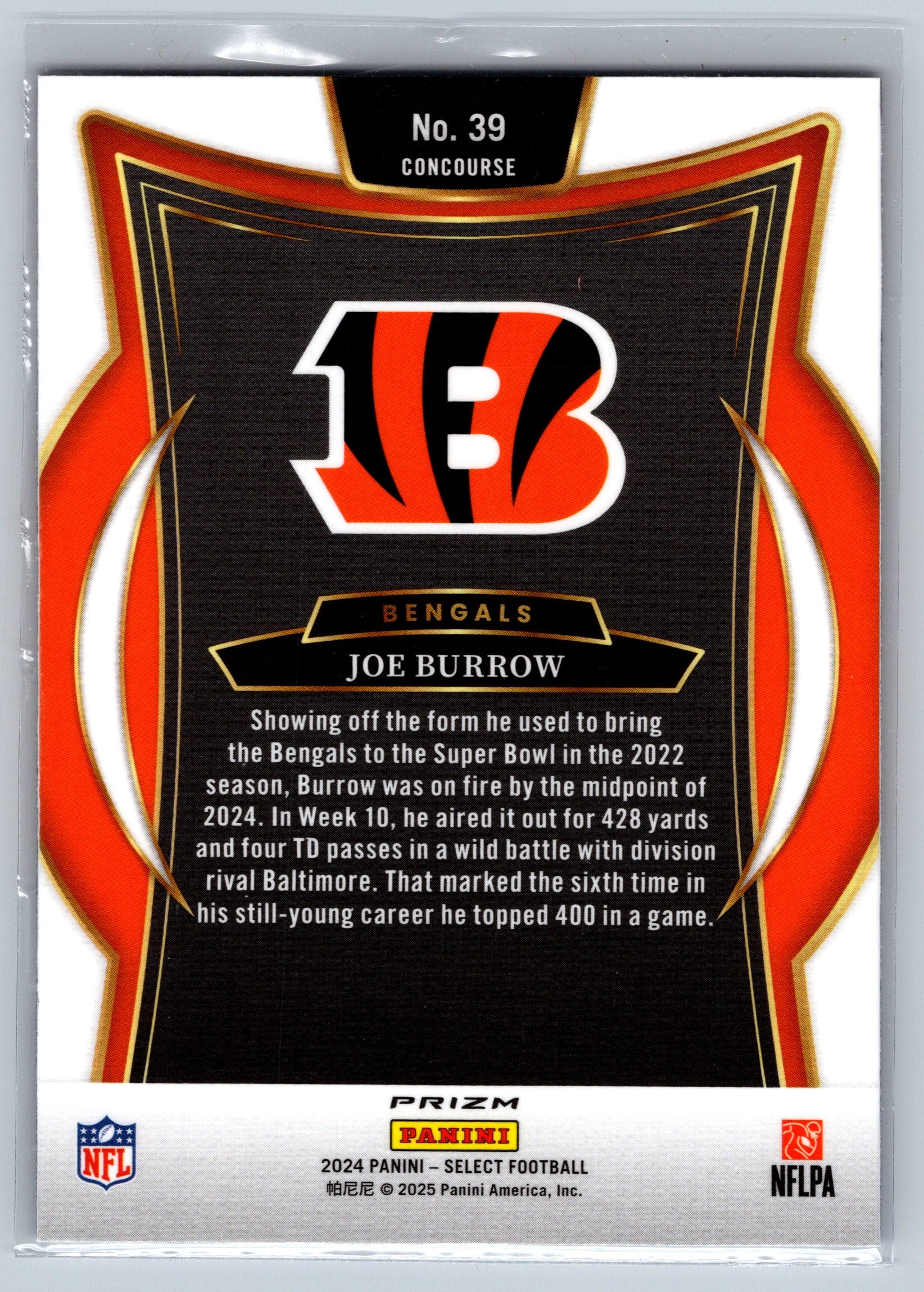 2024 Panini Select Joe Burrow Red Blue Shock Concourse Level #39