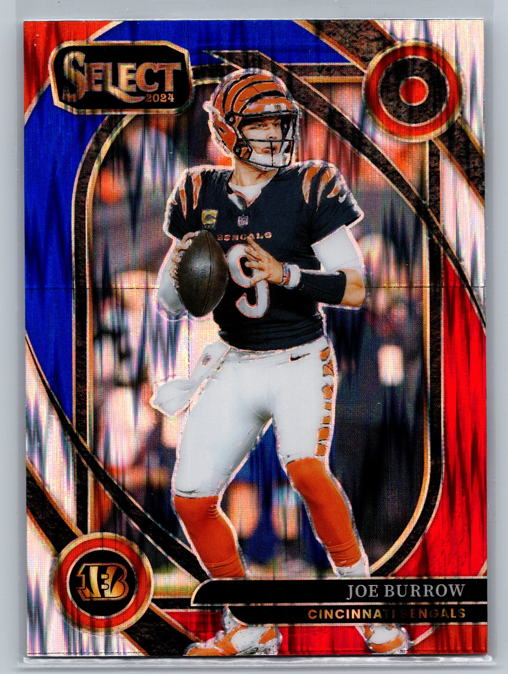 2024 Panini Select Joe Burrow Red Blue Shock Club Level #230