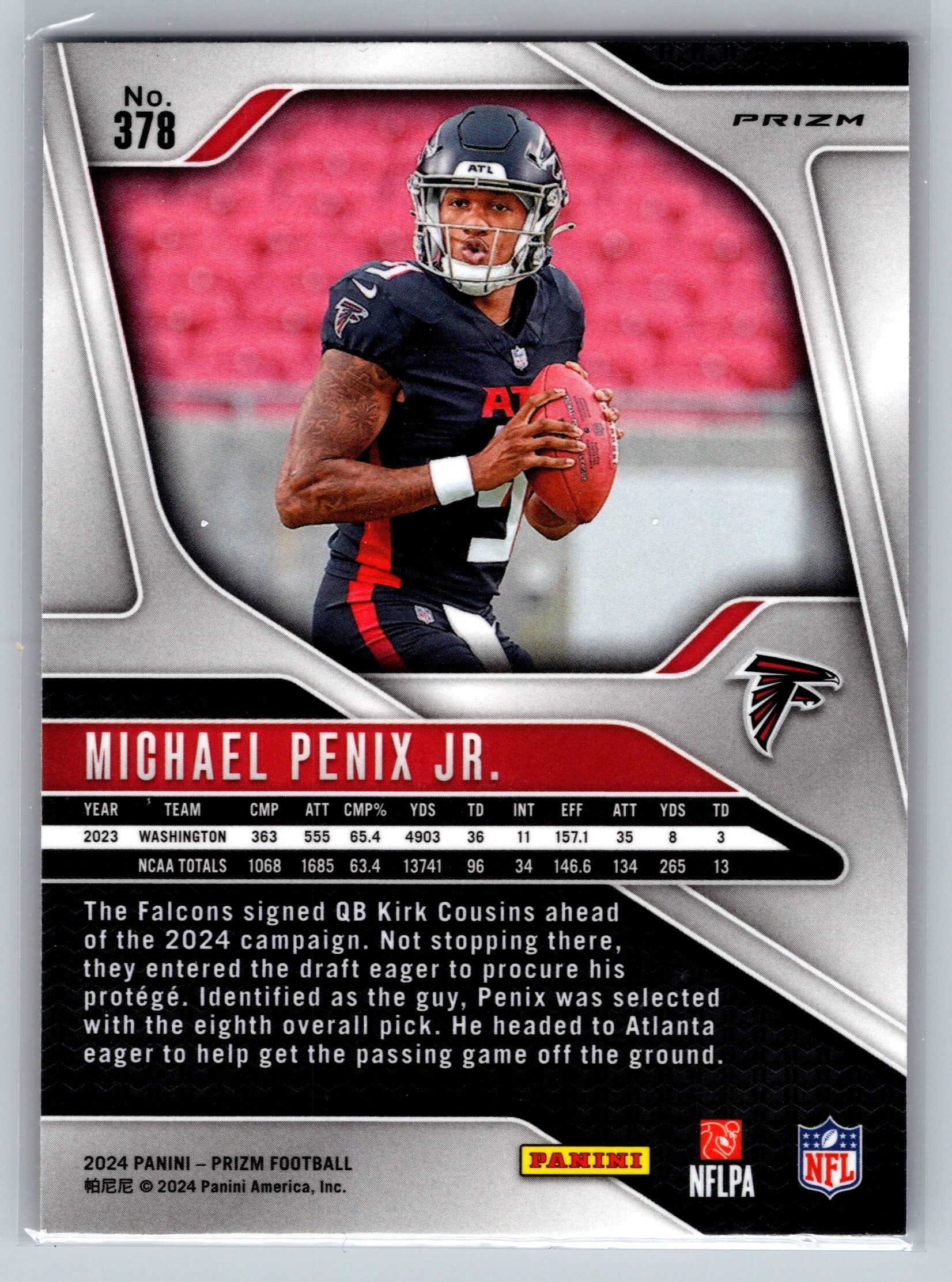 2024 Panini Prizm Michael Penix Jr. Disco Rookie Card #378
