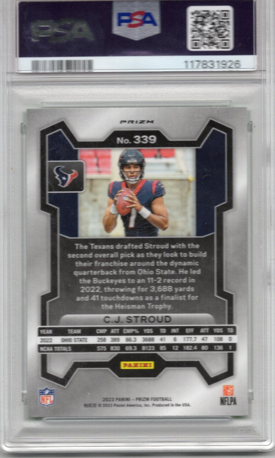 2023 Panini Prizm CJ Stroud Neon Green Pulsar Rookie Card #339