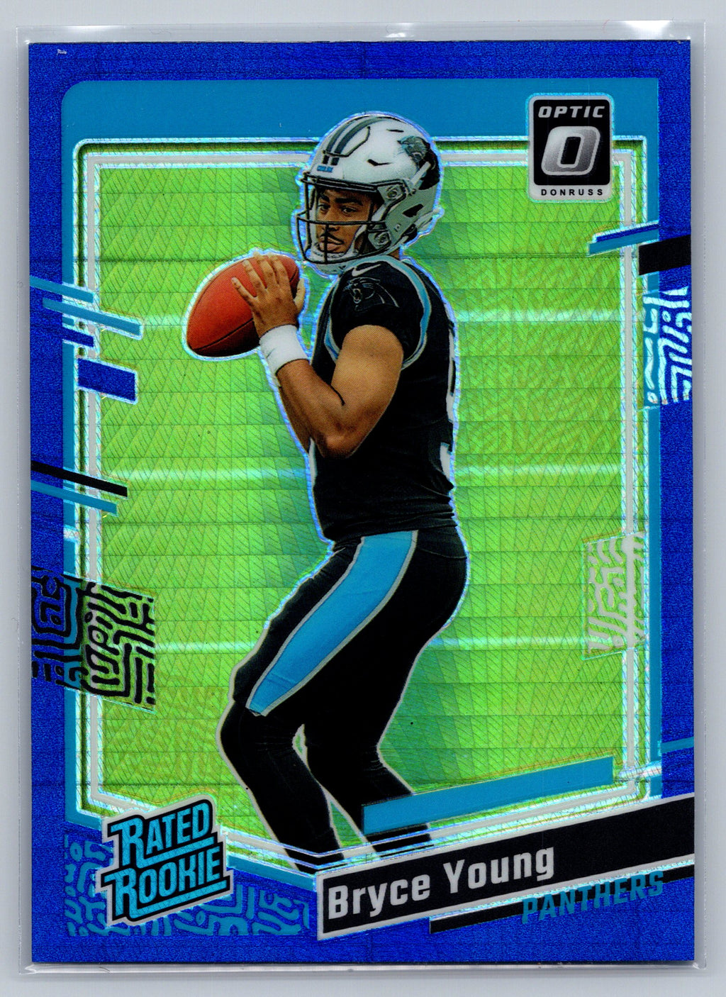 2023 Panini Optic Bryce Young Blue Hyper Rookie Card #213