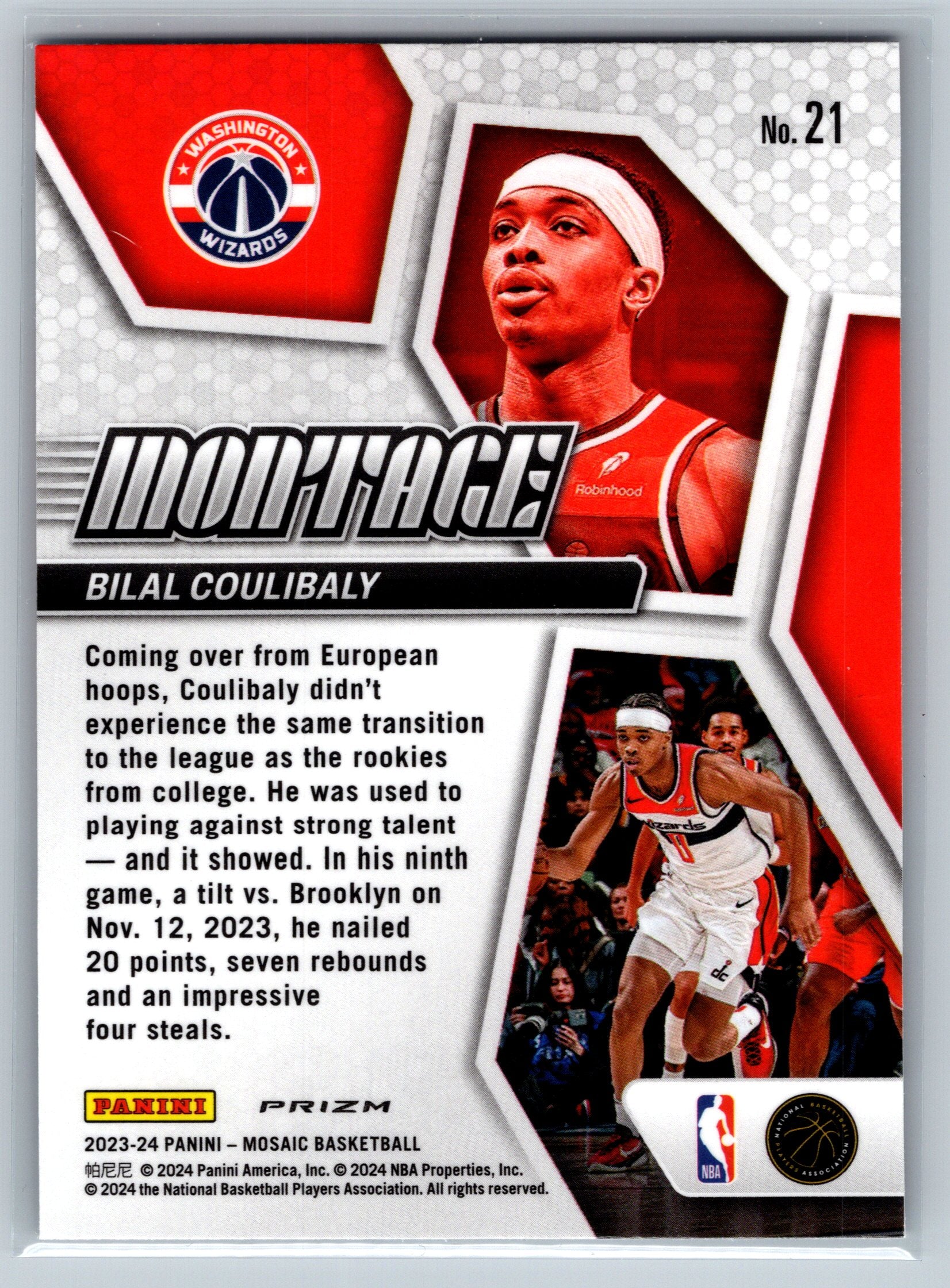 2023 Panini Mosaic Bilal Coulibaly Mosaic Montage Rookie Card #21