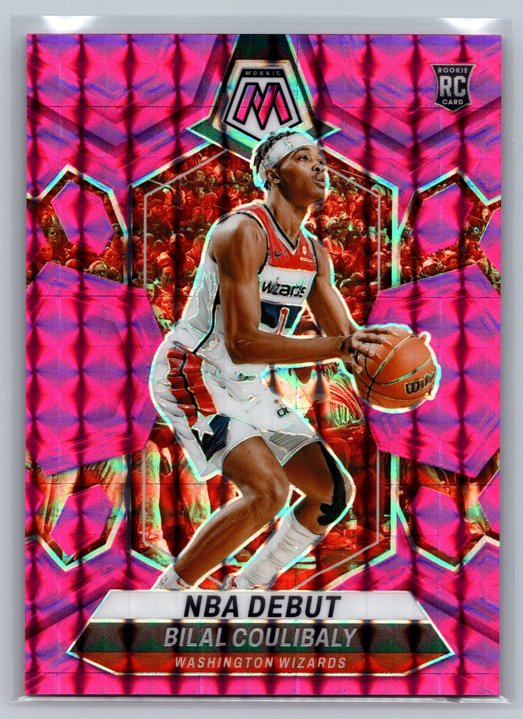 2023 Panini Mosaic Bilal Coulibaly Pink NBA Debut Rookie Card /149 #149