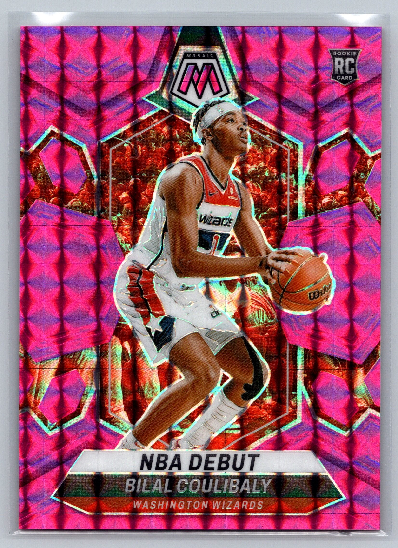 2023 Panini Mosaic Bilal Coulibaly Pink NBA Debut Rookie Card /149 #149