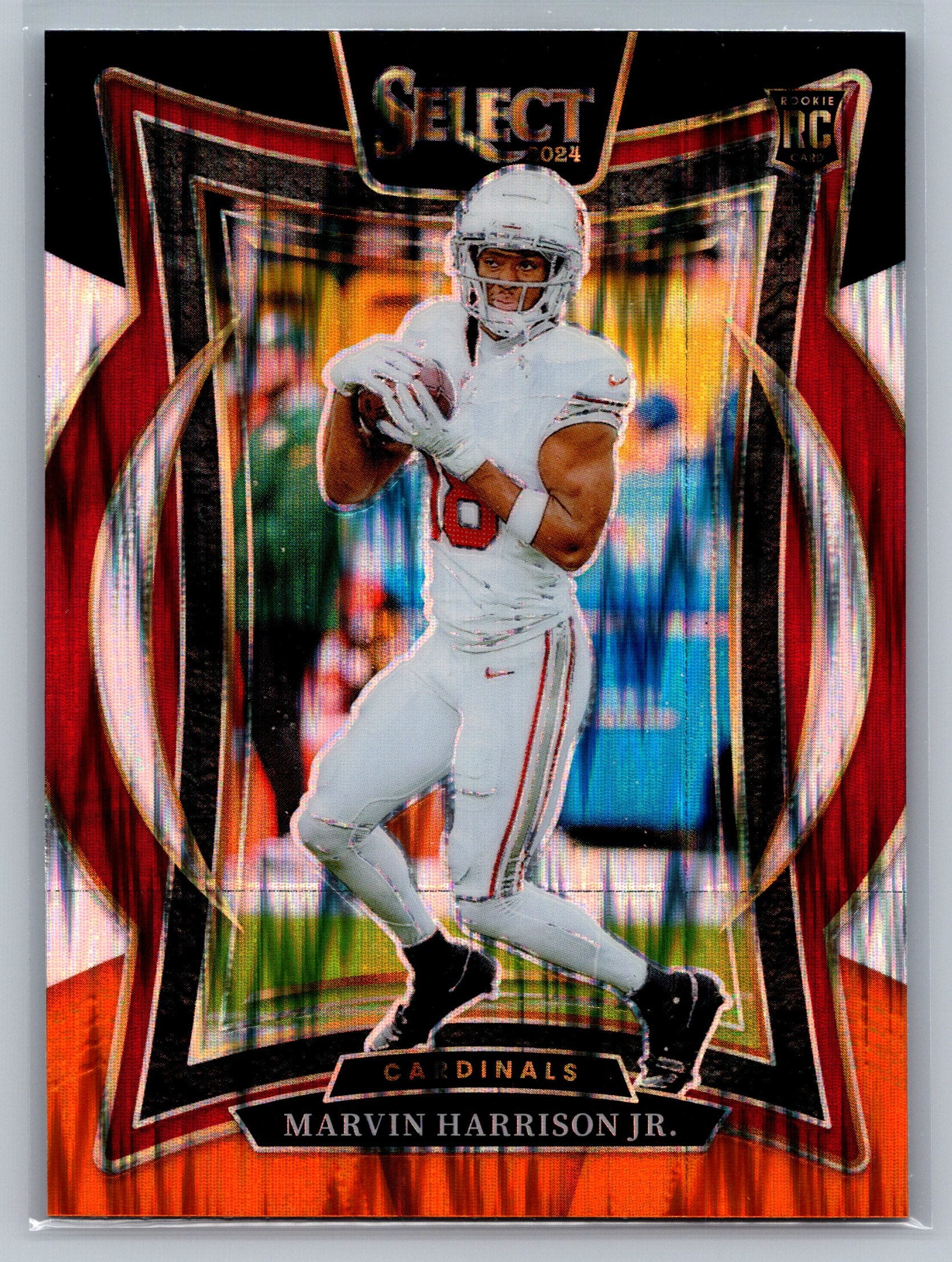 2024 Panini Select Marvin Harrison Jr. Black Orange Shock Concourse Level Rookie Card #28