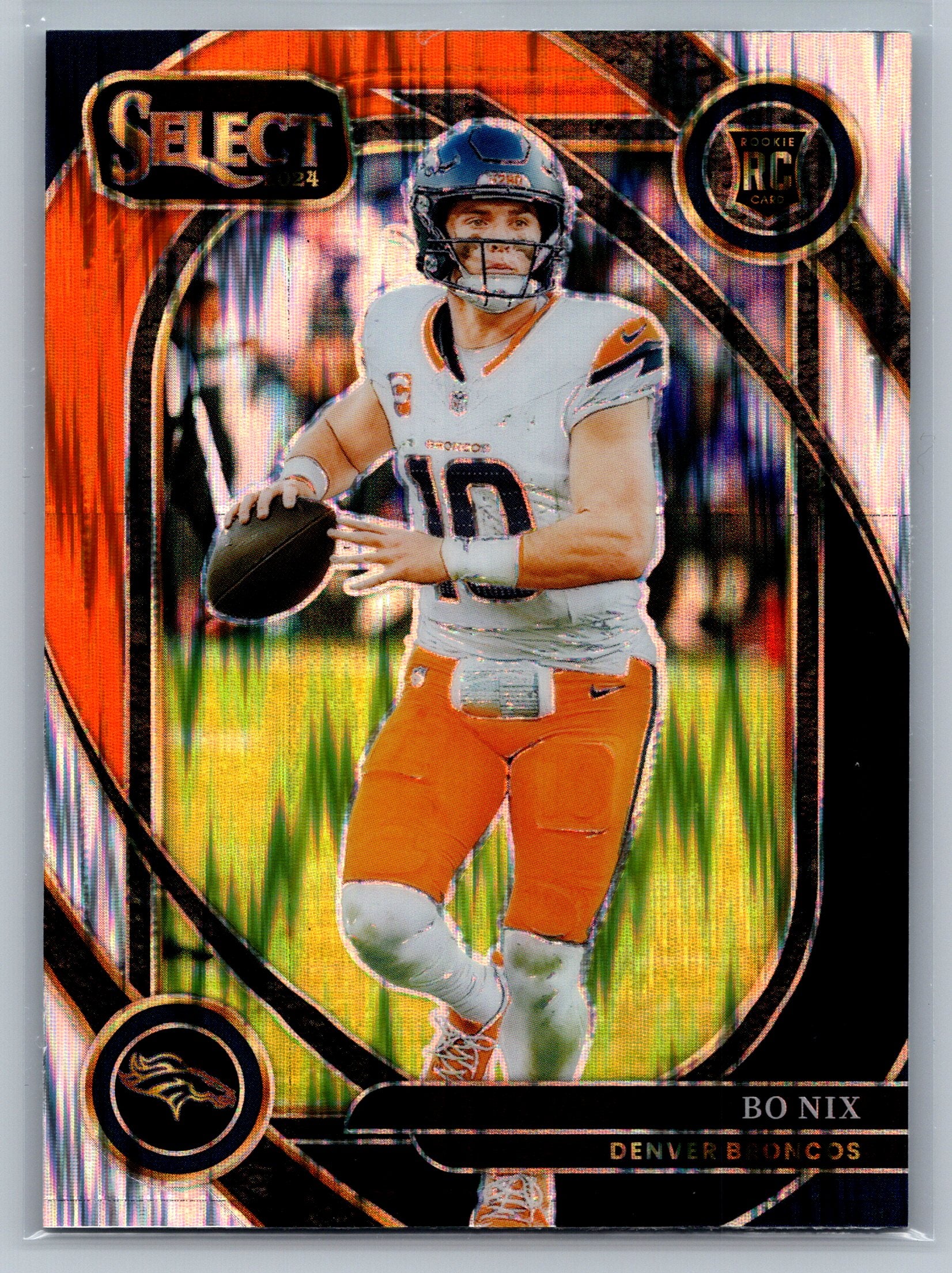 2024 Panini Select Bo Nix Black Orange Shock Rookie Card #221