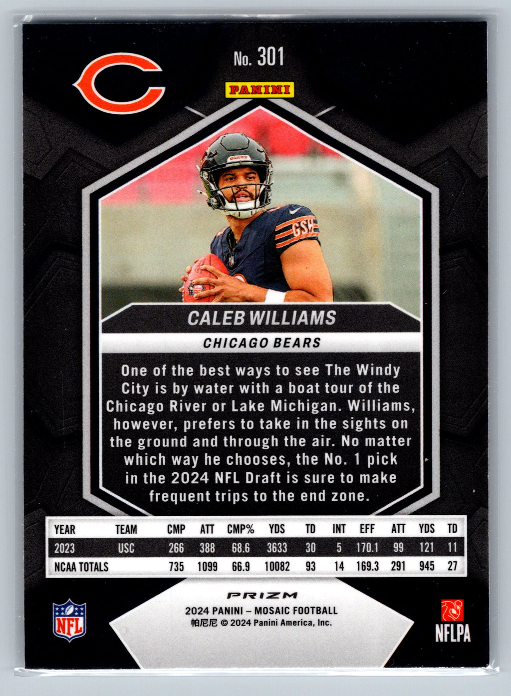 2024 Panini Mosaic Caleb Williams Mosaic Rookie Card #301