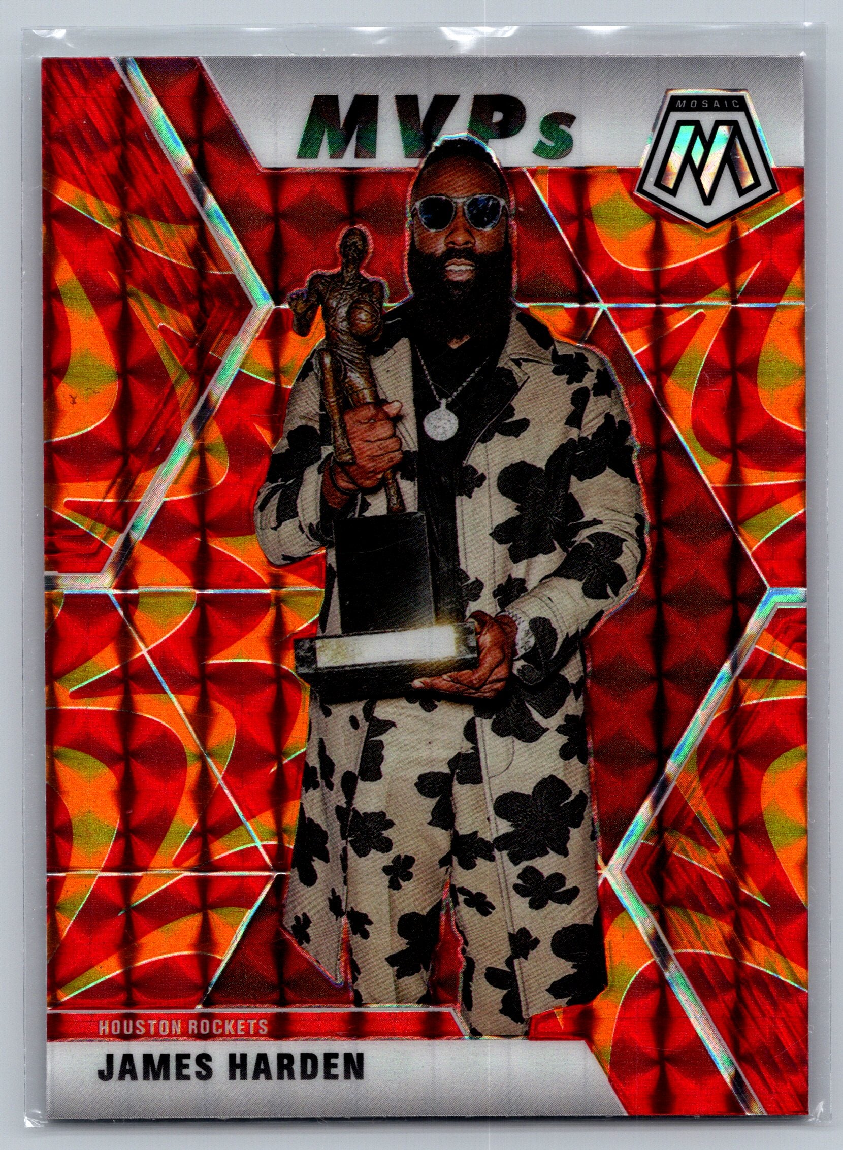 2019 Panini Mosaic James Harden Orange Reactive MVPs #296