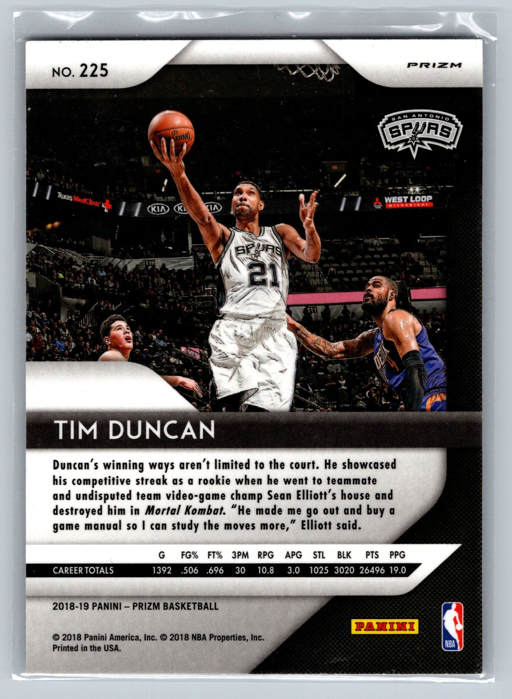 2018 Panini Prizm Tim Duncan Silver #225