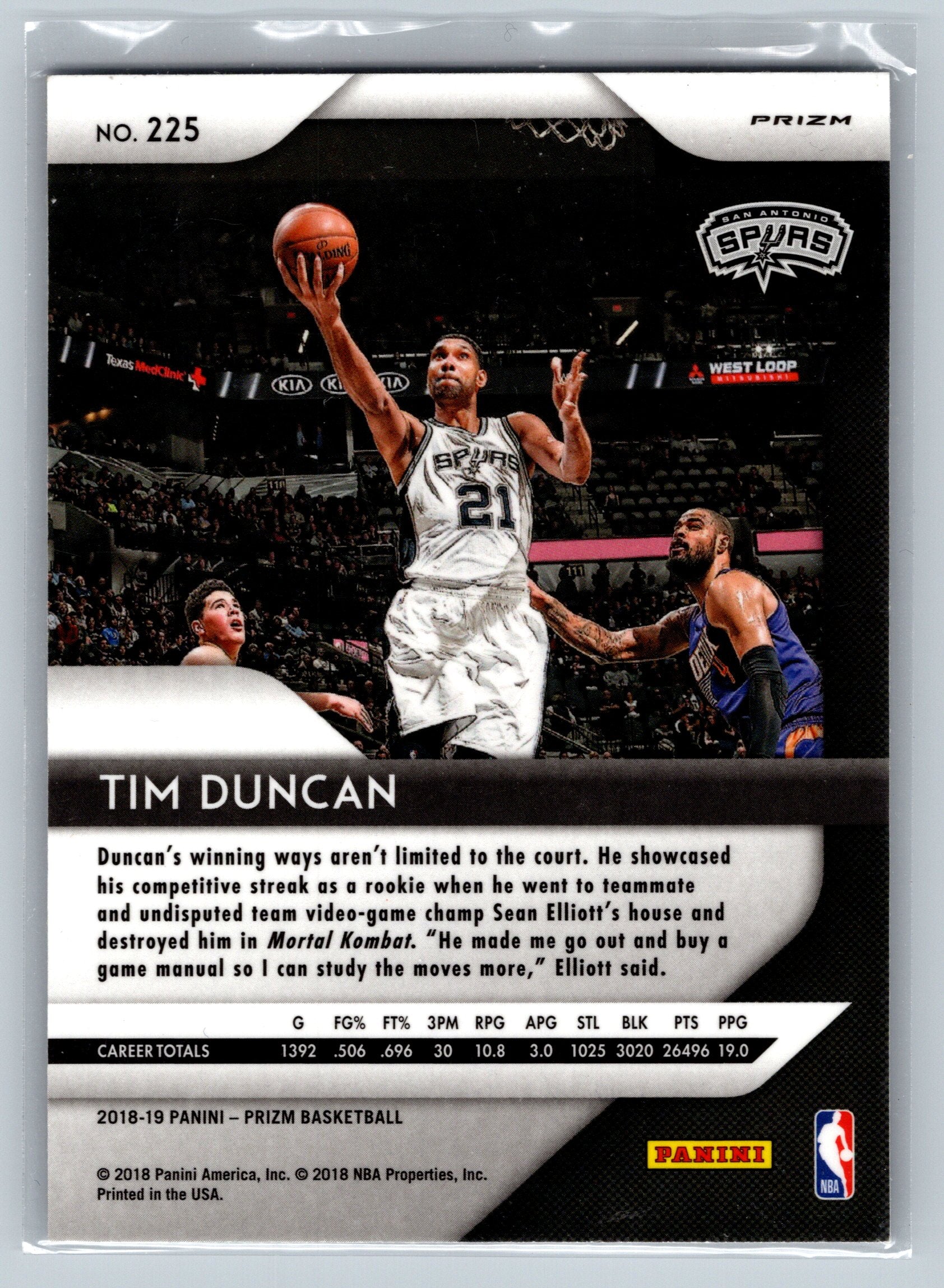 2018 Panini Prizm Tim Duncan Silver #225