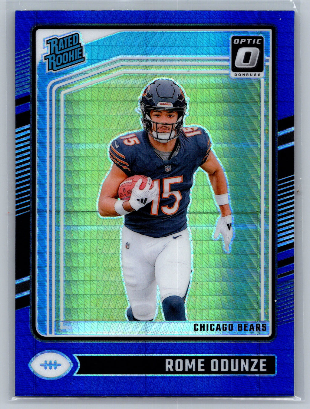 2024 Panini Optic Rome Odunze Hyper Blue Rookie Card #286