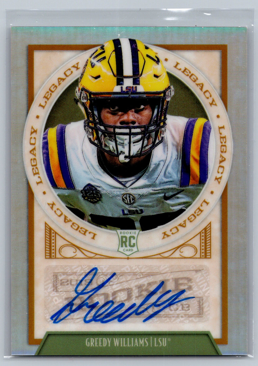 2019 Panini Legacy Greedy Williams Rookie Card Autograph #168