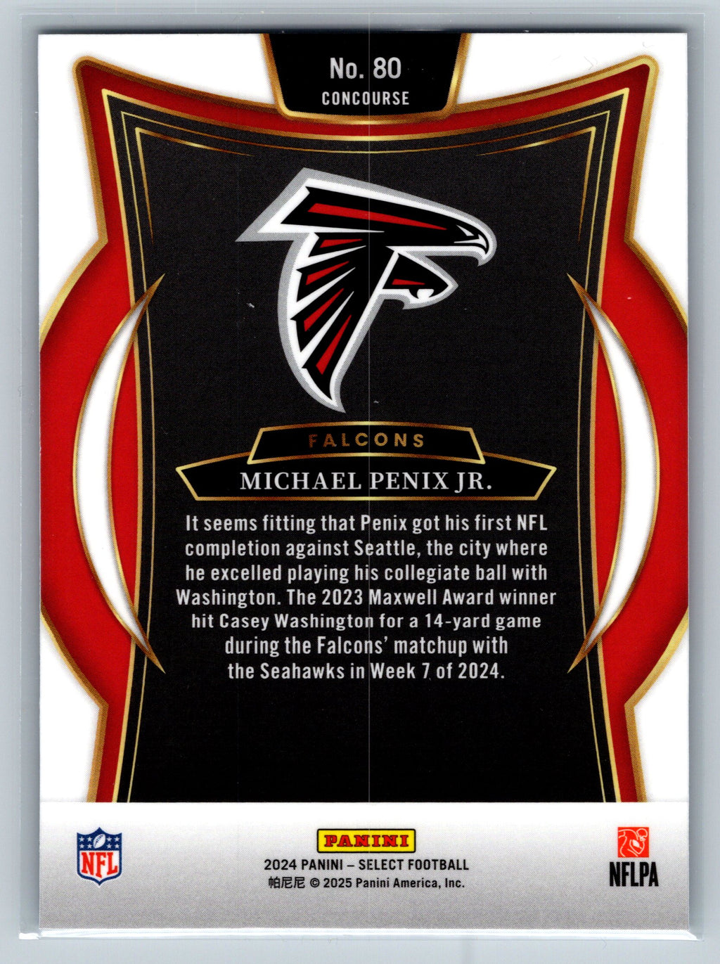 2024 Panini Select Michael Penix Jr. Concourse Level Rookie Card #80