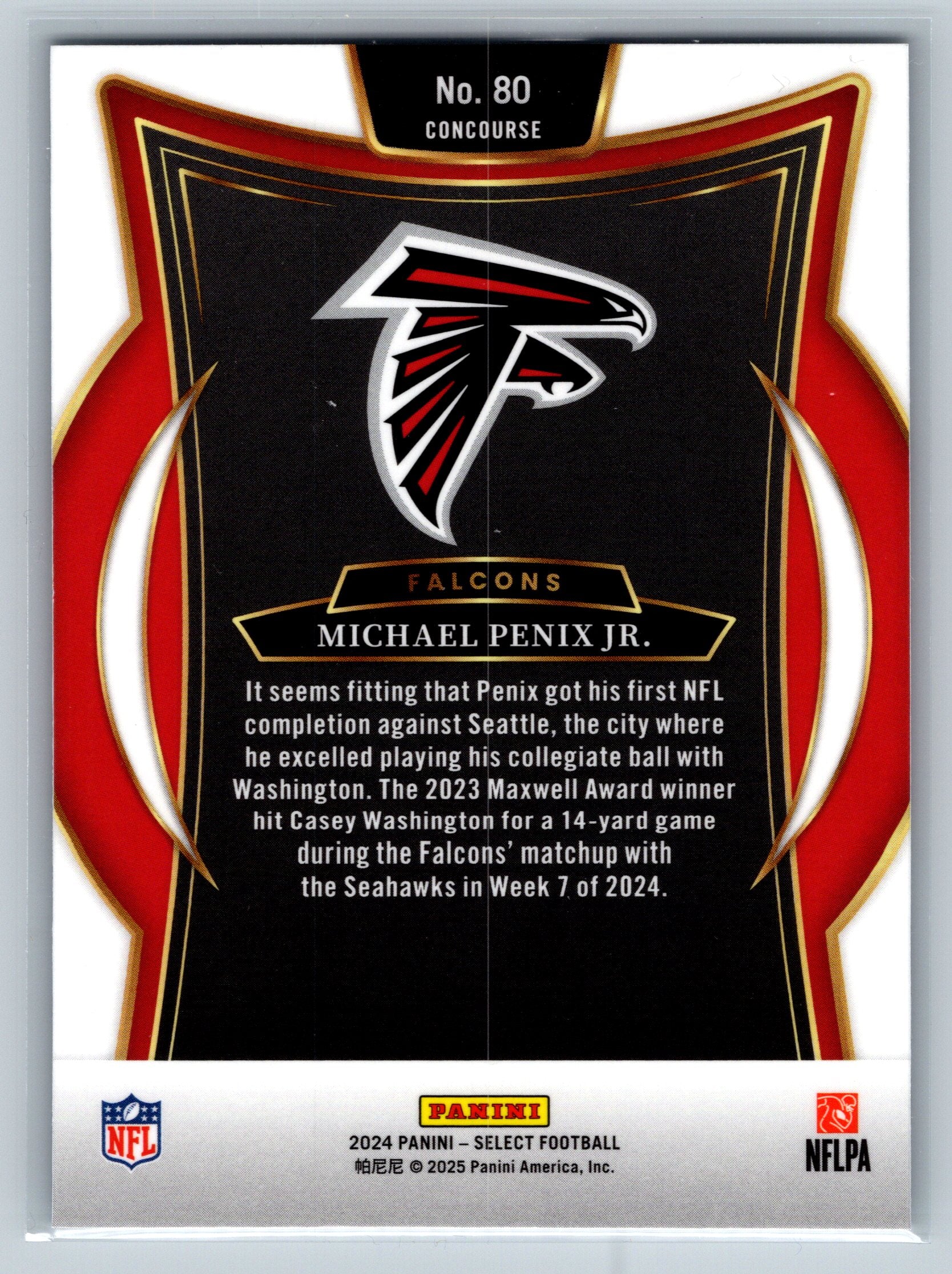 2024 Panini Select Michael Penix Jr. Concourse Level Rookie Card #80