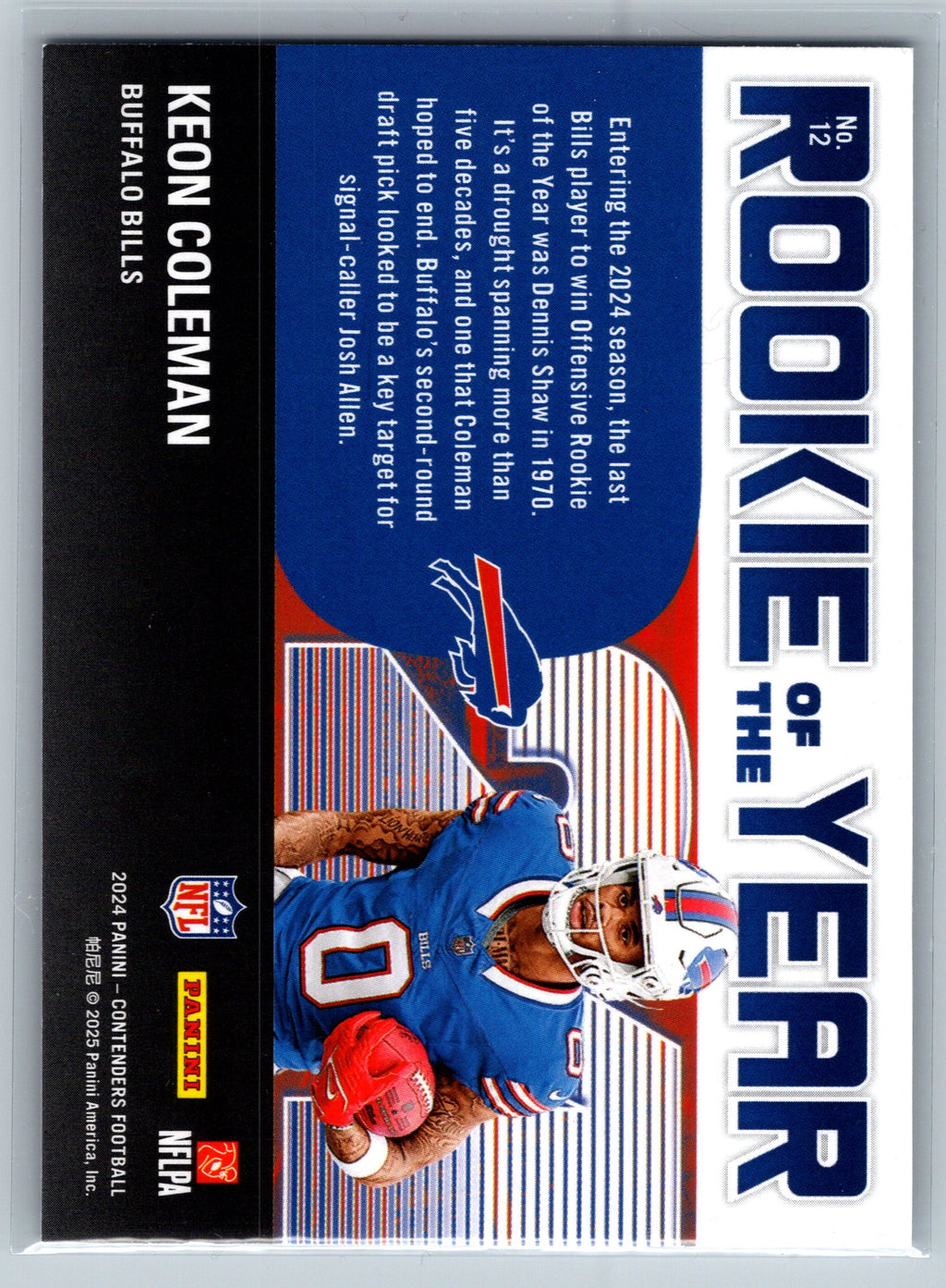 2024 Panini Contenders Keon Coleman Rookie Year Rookie Card #12