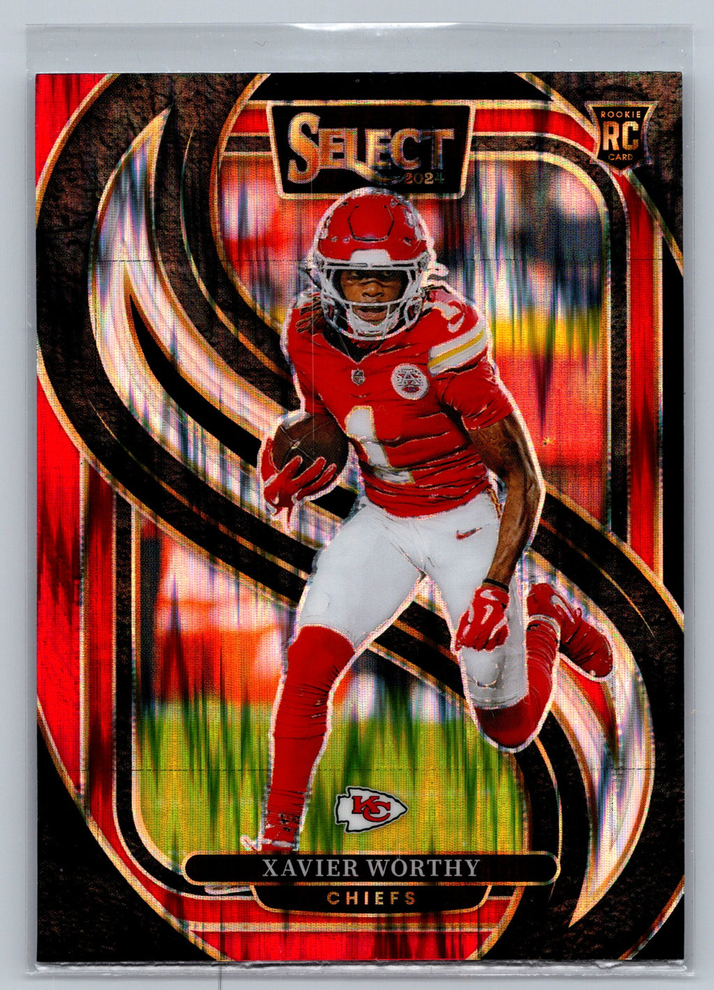 2024 Panini Select Xavier Worthy Red Black Shock Premier Level Rookie Card #119