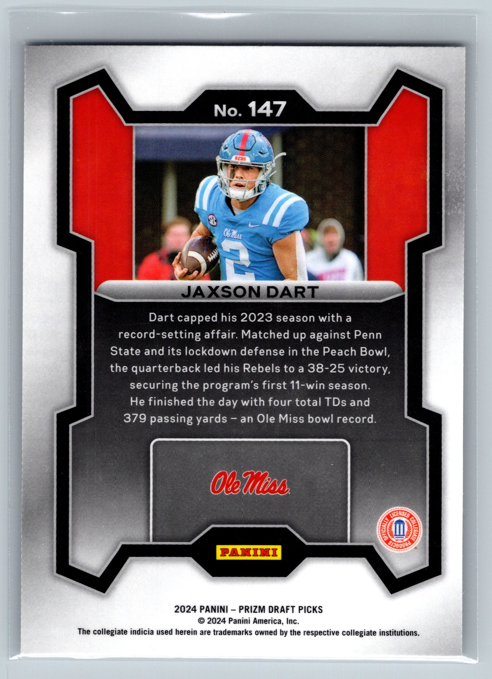 2024 Panini Draft Picks Jaxson Dart Top Prospect #147