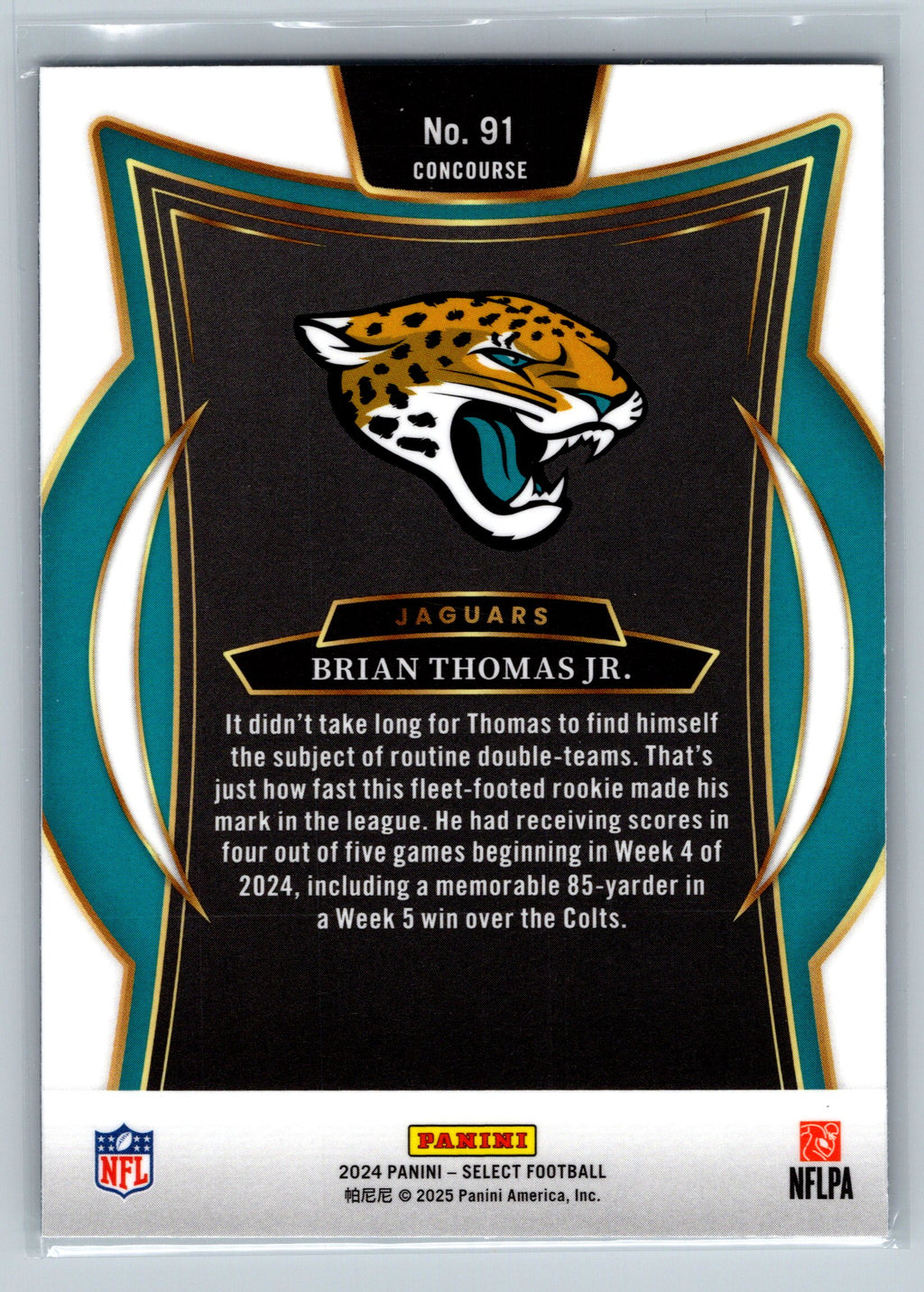 2024 Panini Select Brian Thomas Jr. Concourse Level Rookie Card #91