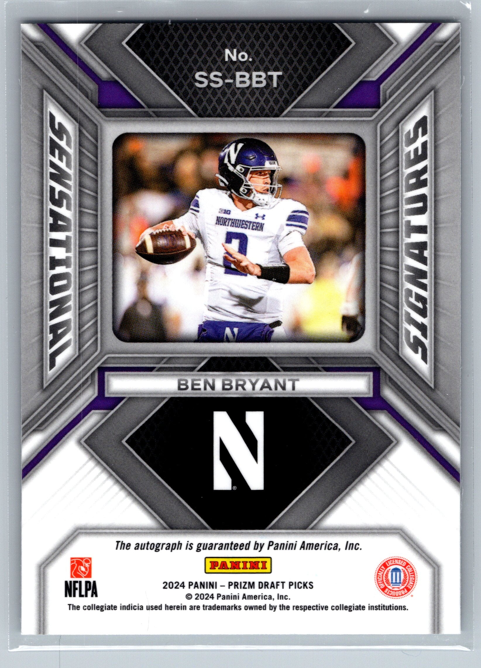 2024 Panini Draft Picks Ben Bryant Sensational Rookie Autograph #SS-BBT