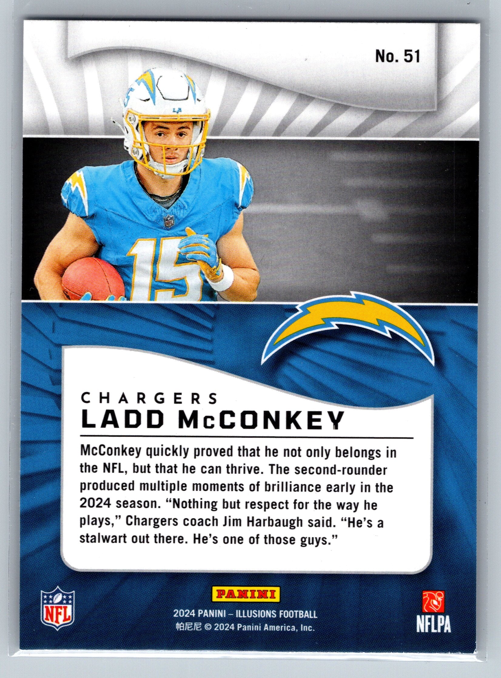 2024 Panini Illusions Ladd McConkey Rookie Card #51