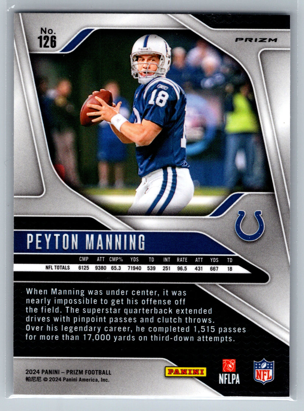 2024 Panini Prizm Peyton Manning Silver #126