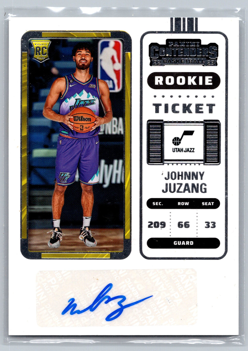 2022 Panini Contenders Johnny Juzang Rookie Ticket Autograph #157