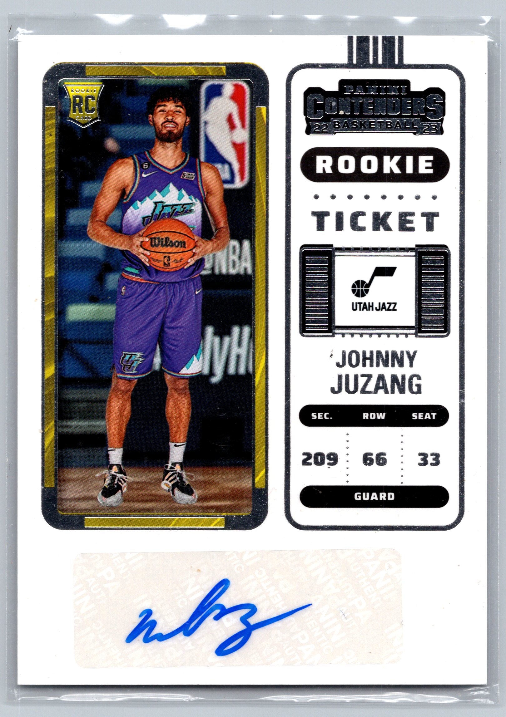 2022 Panini Contenders Johnny Juzang Rookie Ticket Autograph #157