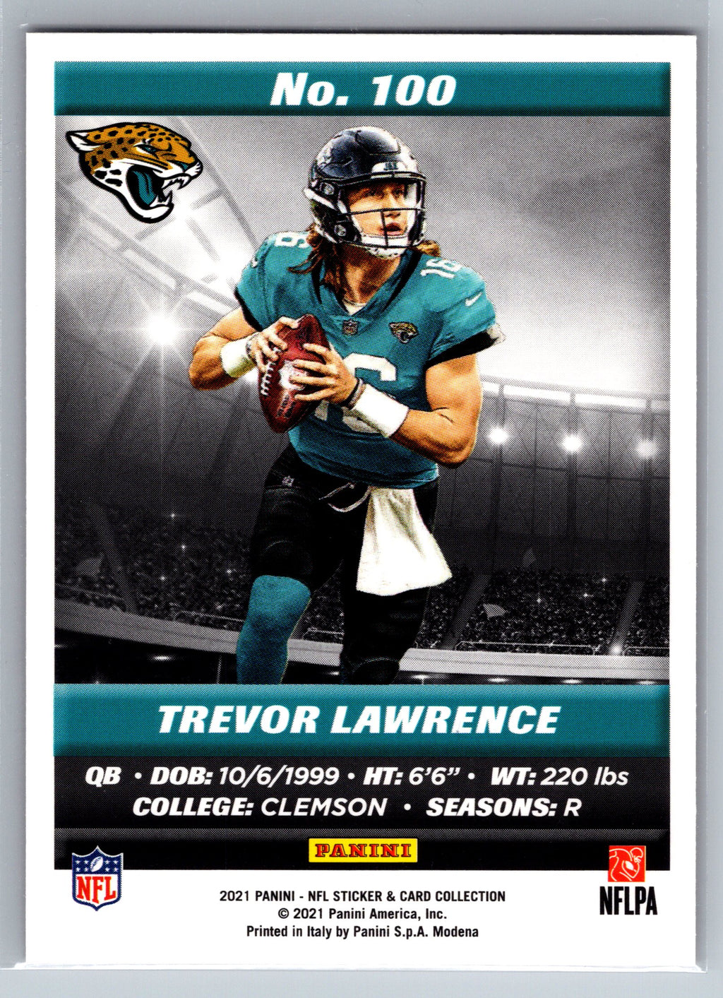 2021 Panini Sticker and Card Collection Trevor Lawrence Rookie Card /199 #100