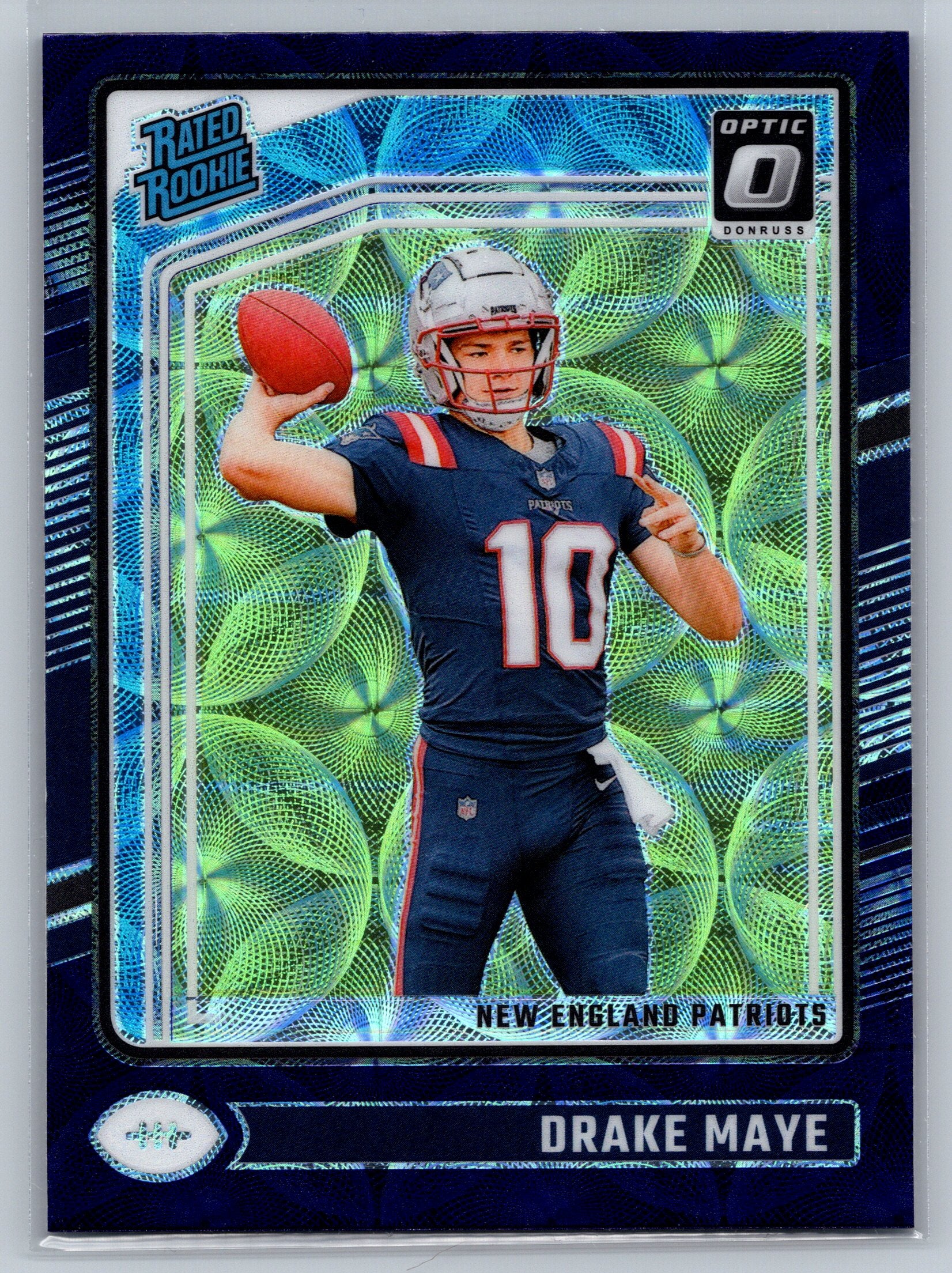 2024 Panini Optic Drake Maye Purple Scope Rookie Card #229