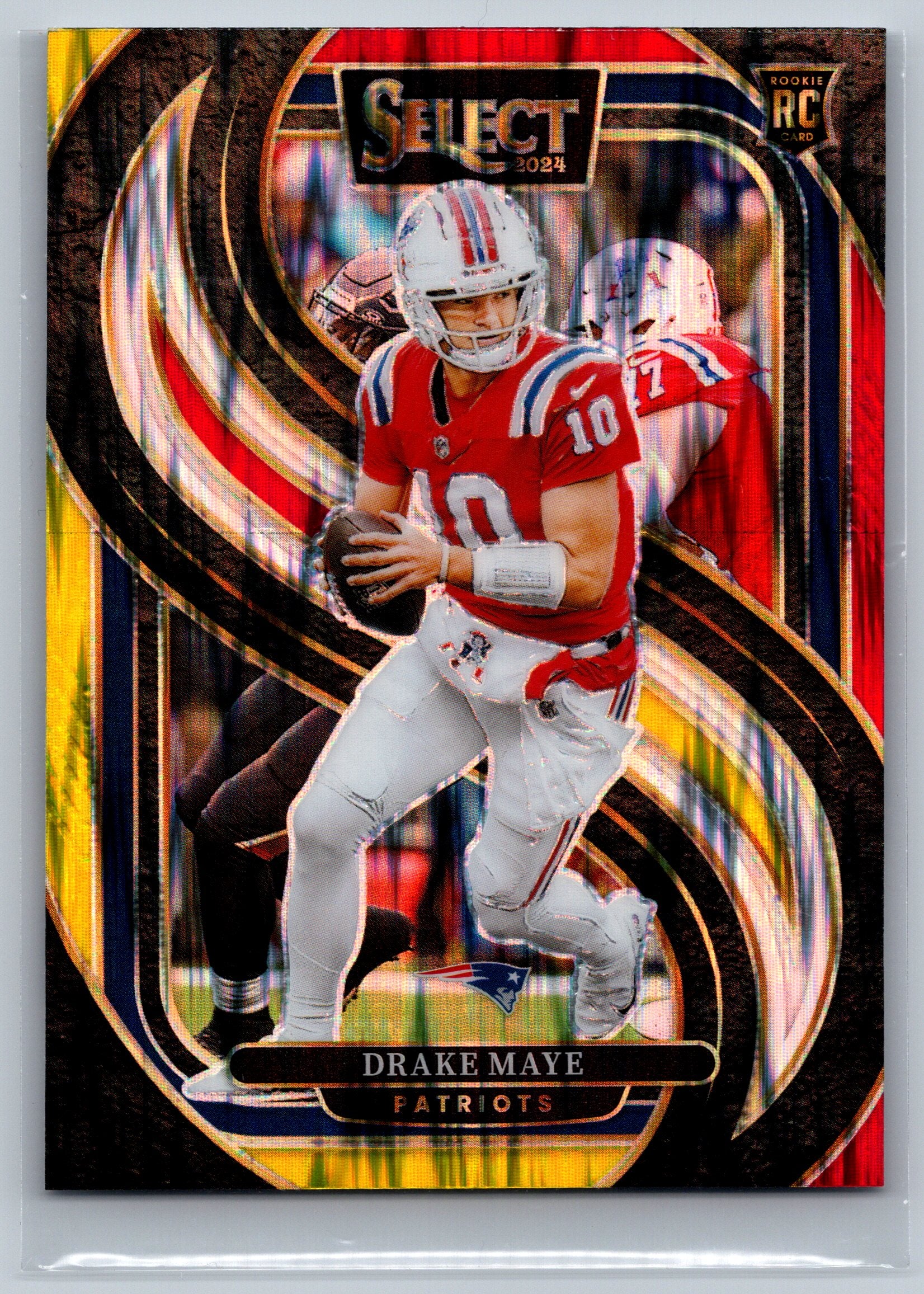 2024 Panini Select Drake Maye Red Yellow Premier Level Rookie Card #113