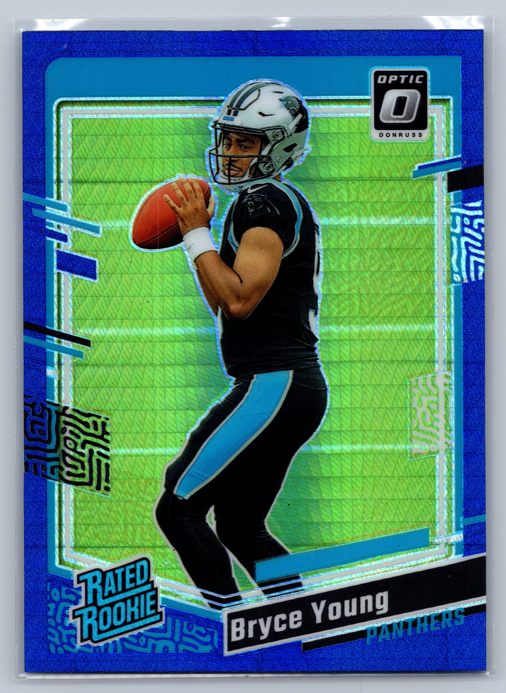 2023 Panini Optic Bryce Young Blue Hyper Rookie Card #213