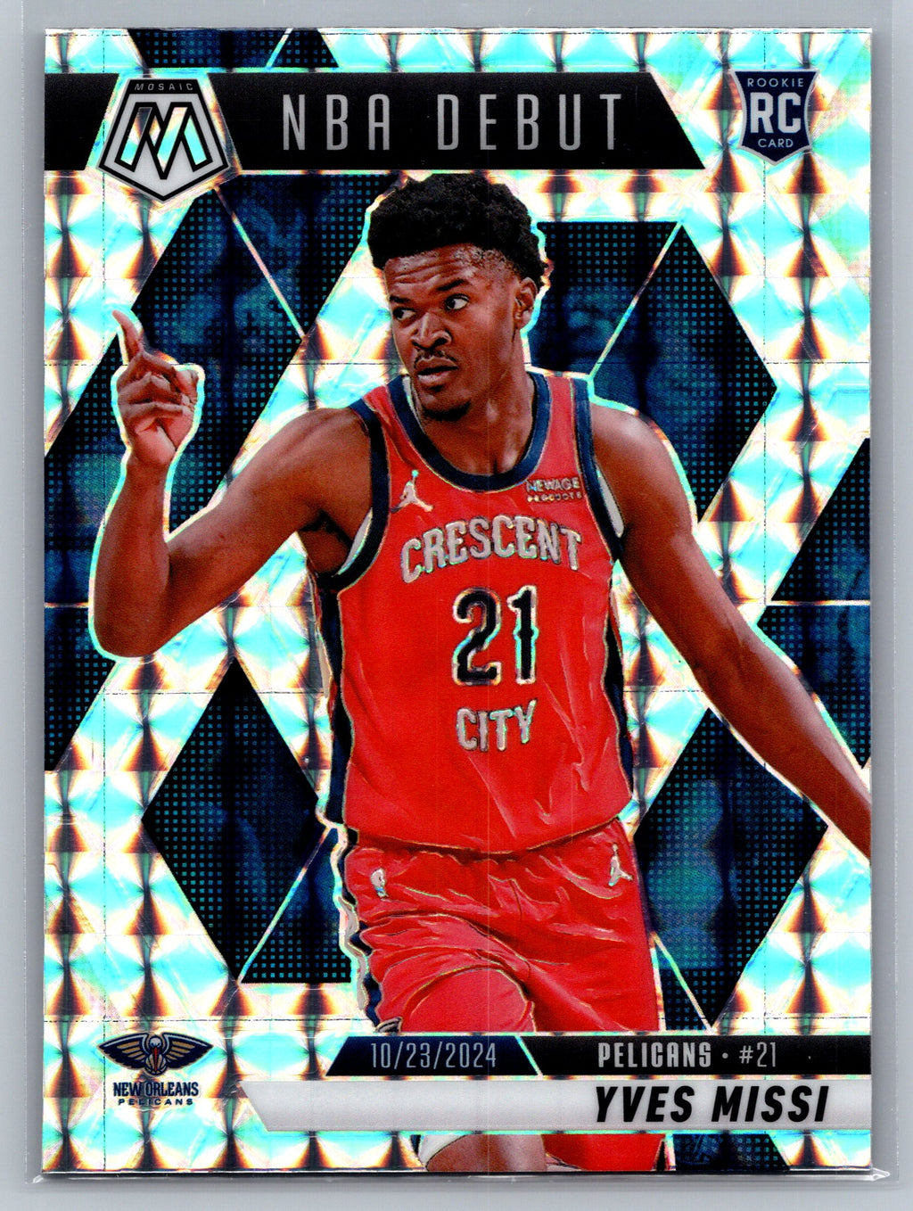 2024 Panini Mosaic Yves Missi Mosaic NBA Debut Rookie Card #