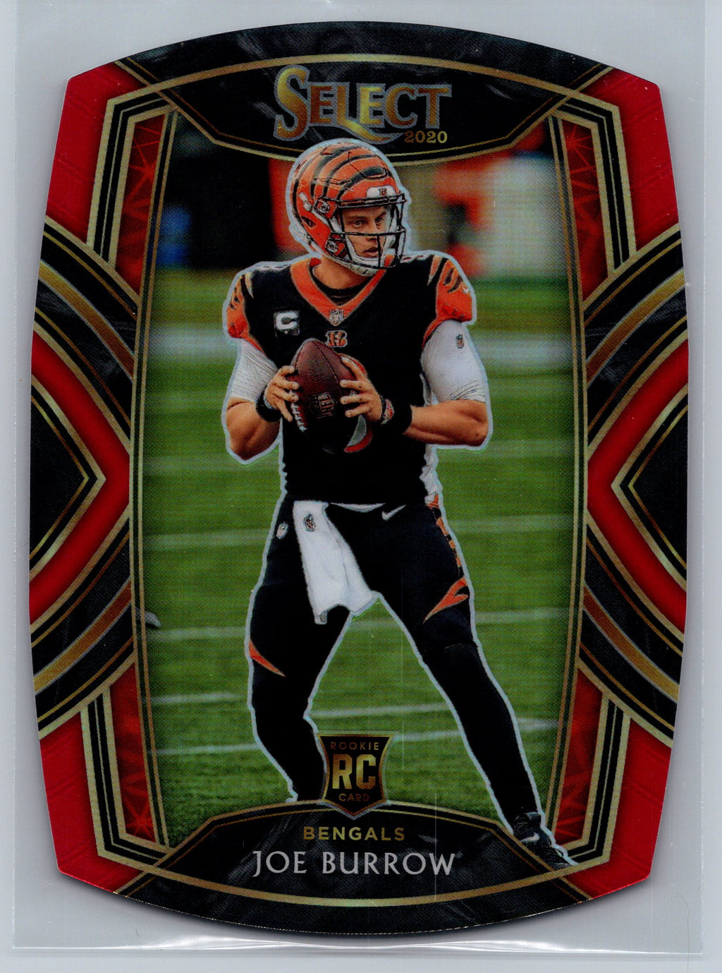 2020 Panini Select Joe Burrow Red Select Club Level Die Cut Rookie Card #246