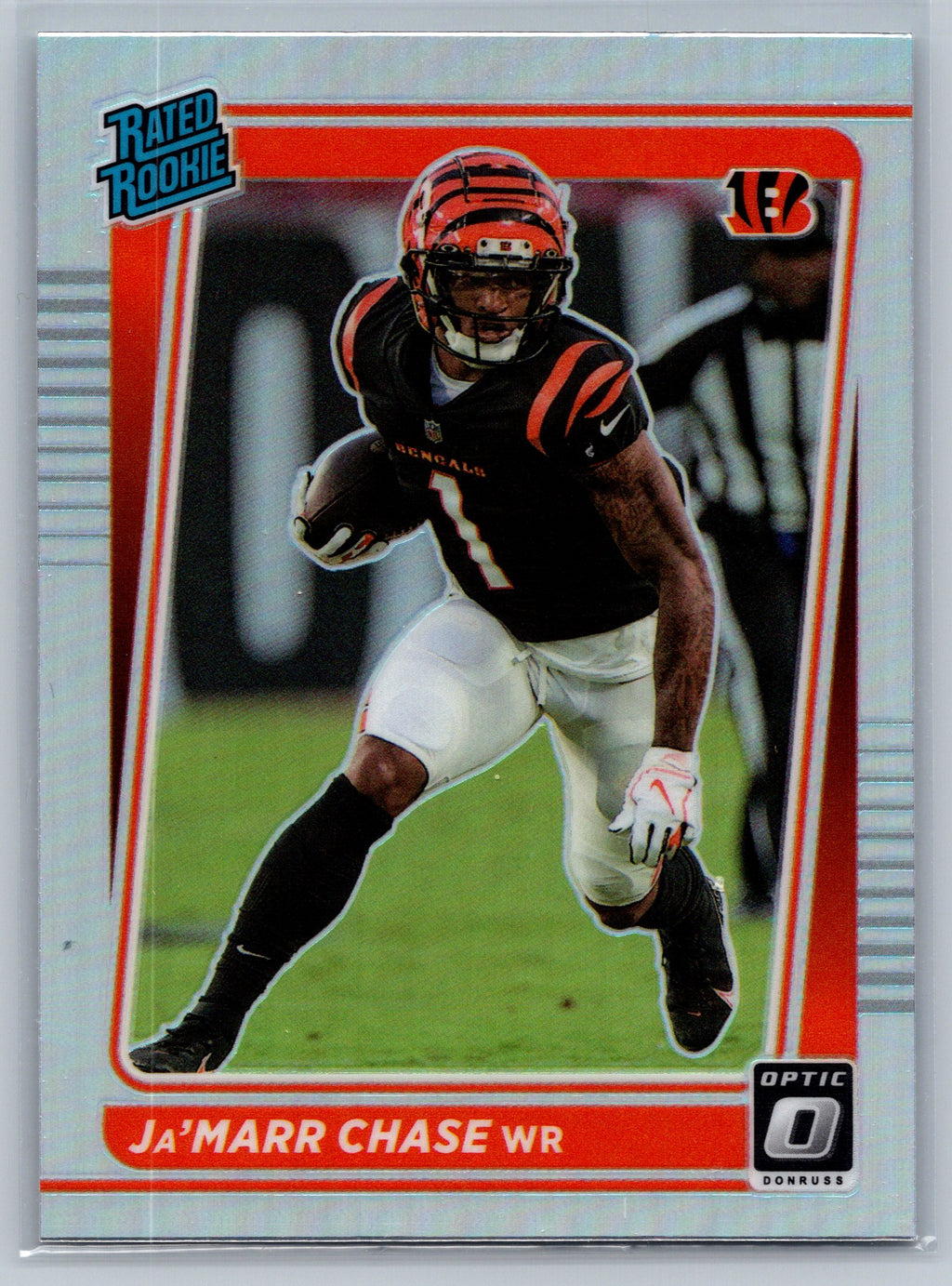 2020 Panini Optic Ja'Marr Chase Holo Rookie Card #207