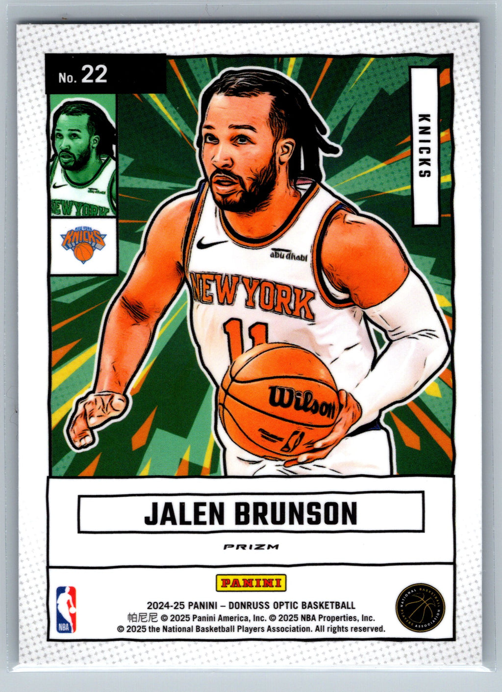 2024 Panini Optic Jalen Brunson Fast Break Net Marvels #22