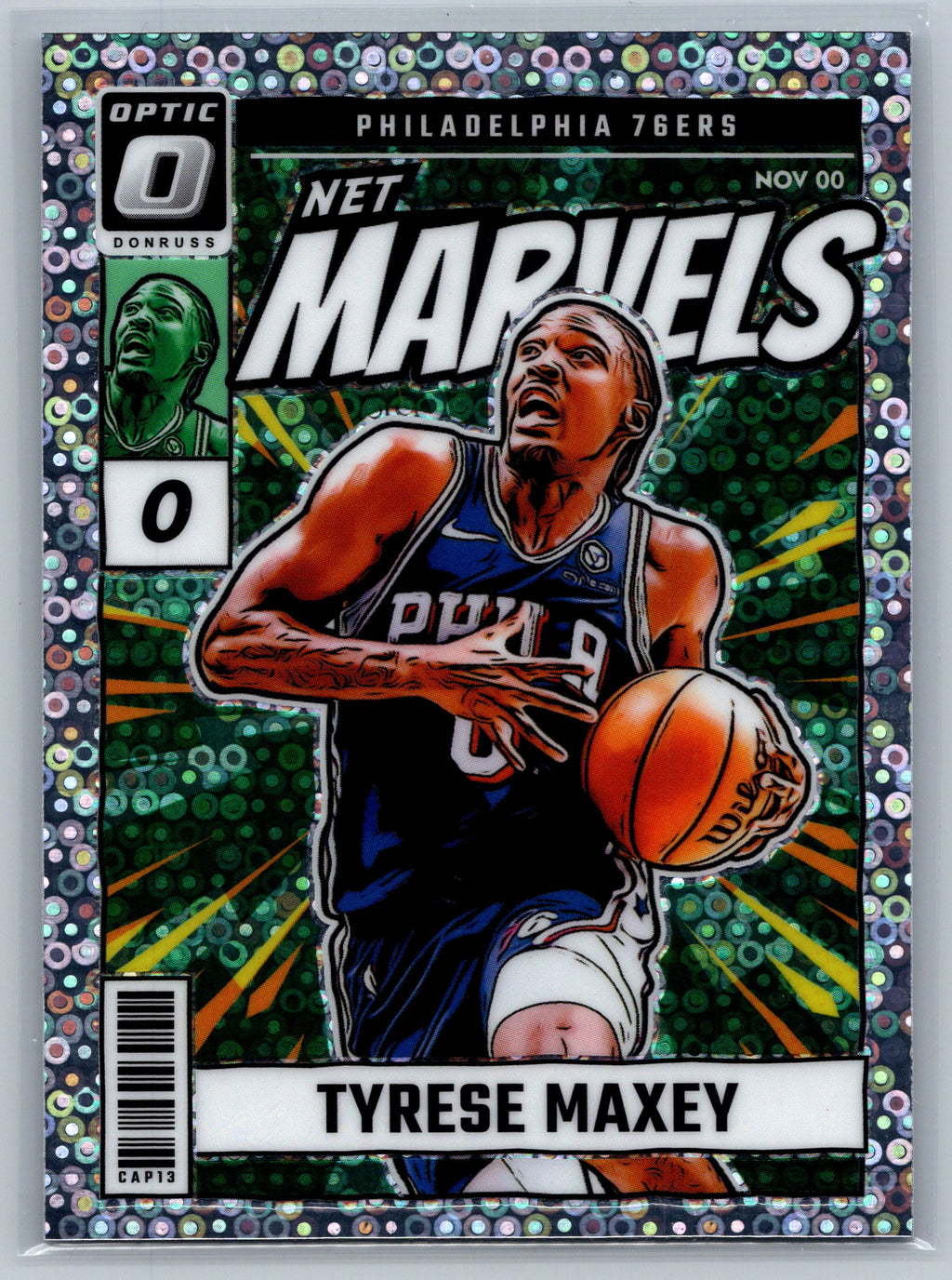 2024 Panini Optic Tyrese Maxey Fast Break Net Marvels #19