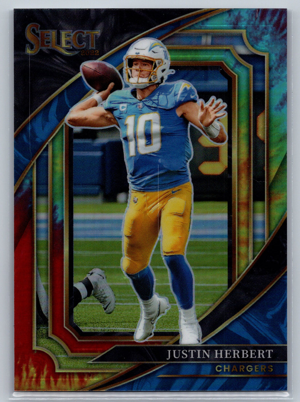 2022 Panini Select Justin Herbert Suite Level Tie-Die /25 #375