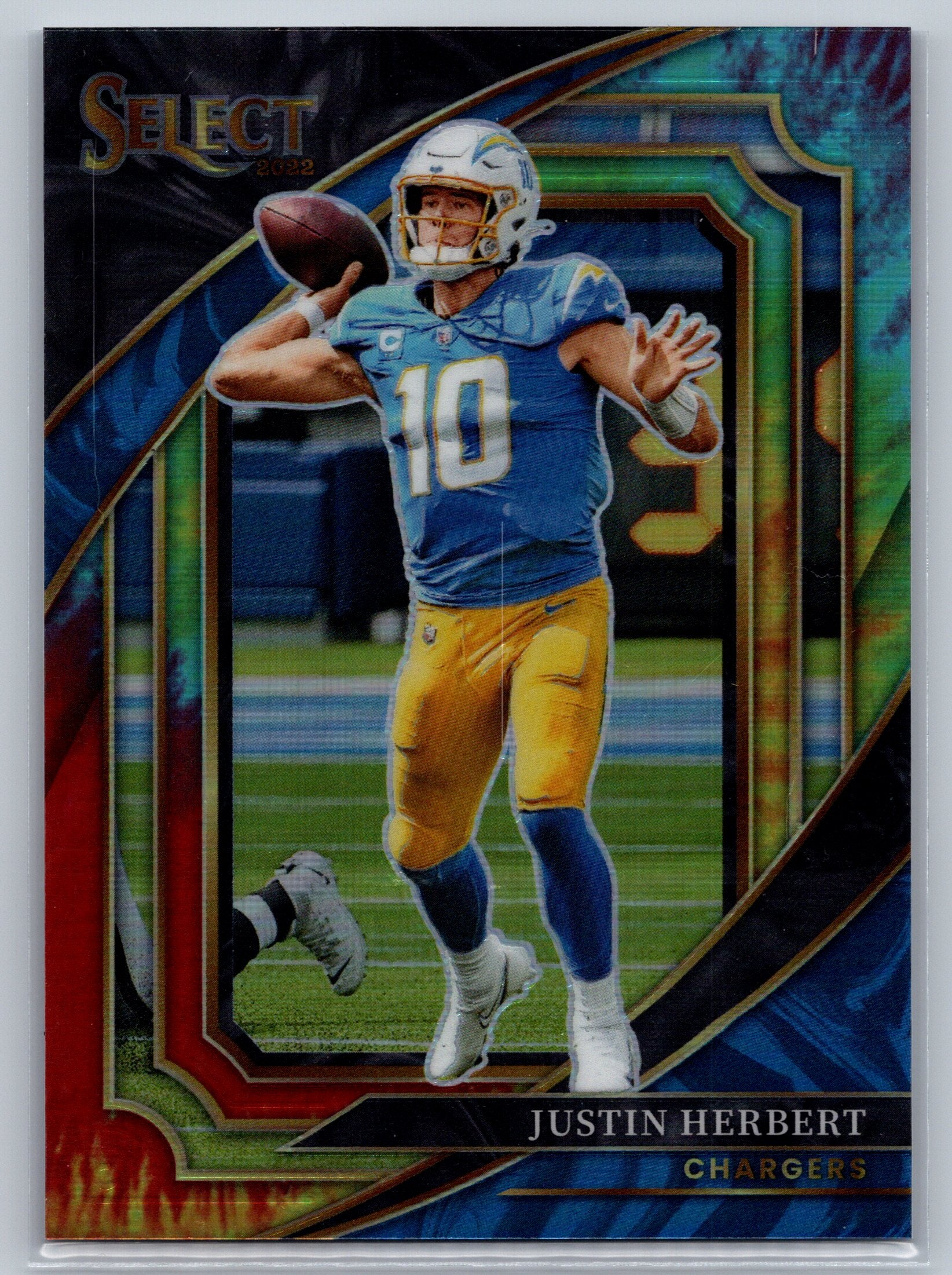 2022 Panini Select Justin Herbert Suite Level Tie-Die /25 #375